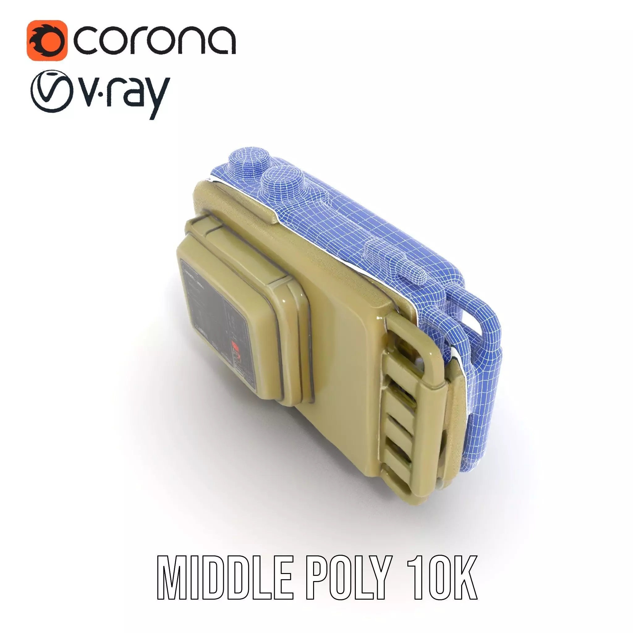 Retro Military Device Model Pack Low-poly 3D model_19