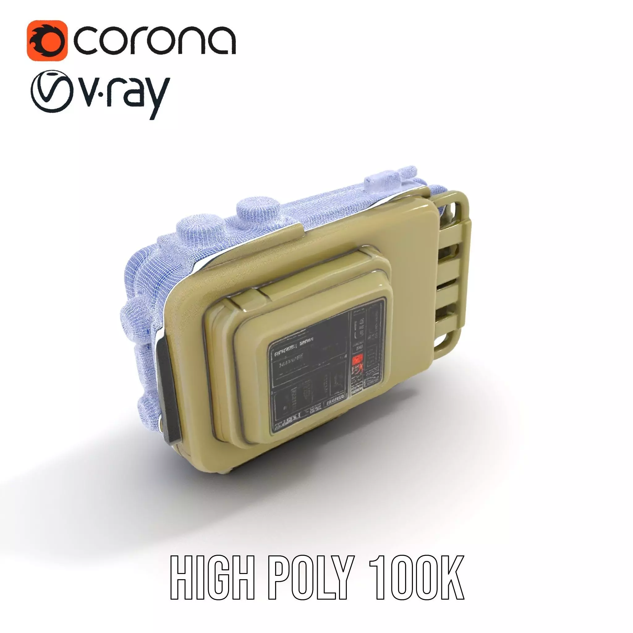 Retro Military Device Model Pack Low-poly 3D model_35