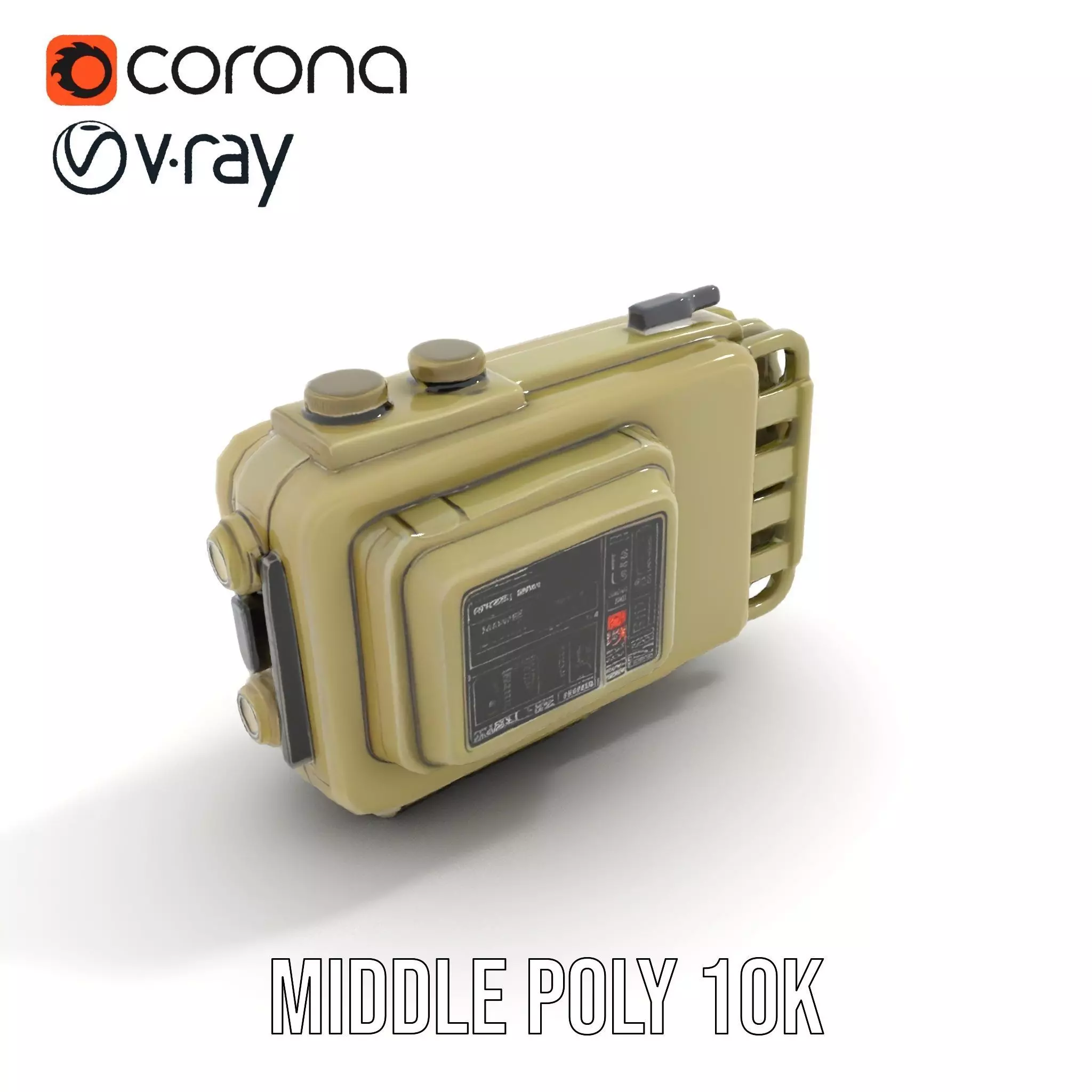 Retro Military Device Model Pack Low-poly 3D model_10