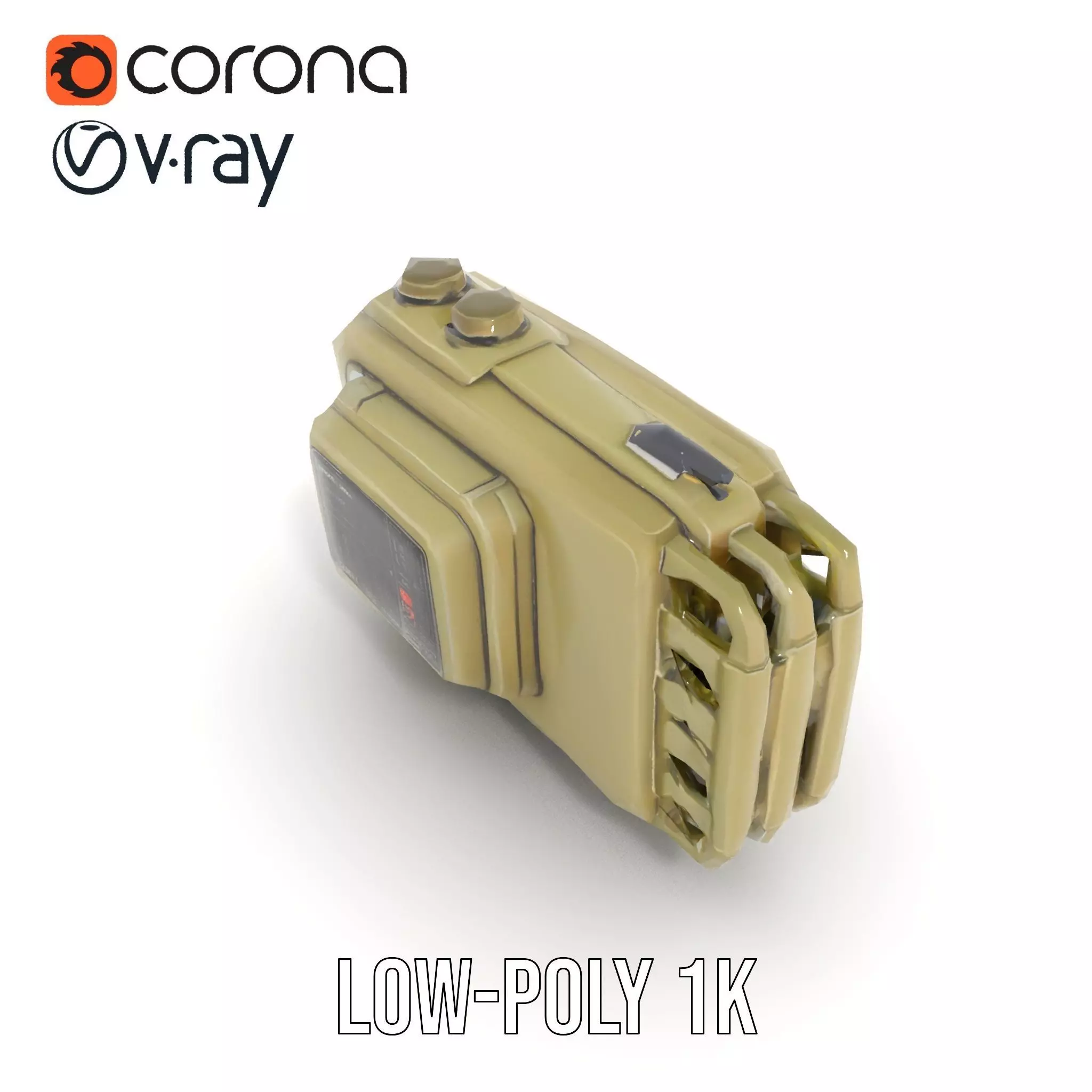 Retro Military Device Model Pack Low-poly 3D model_11