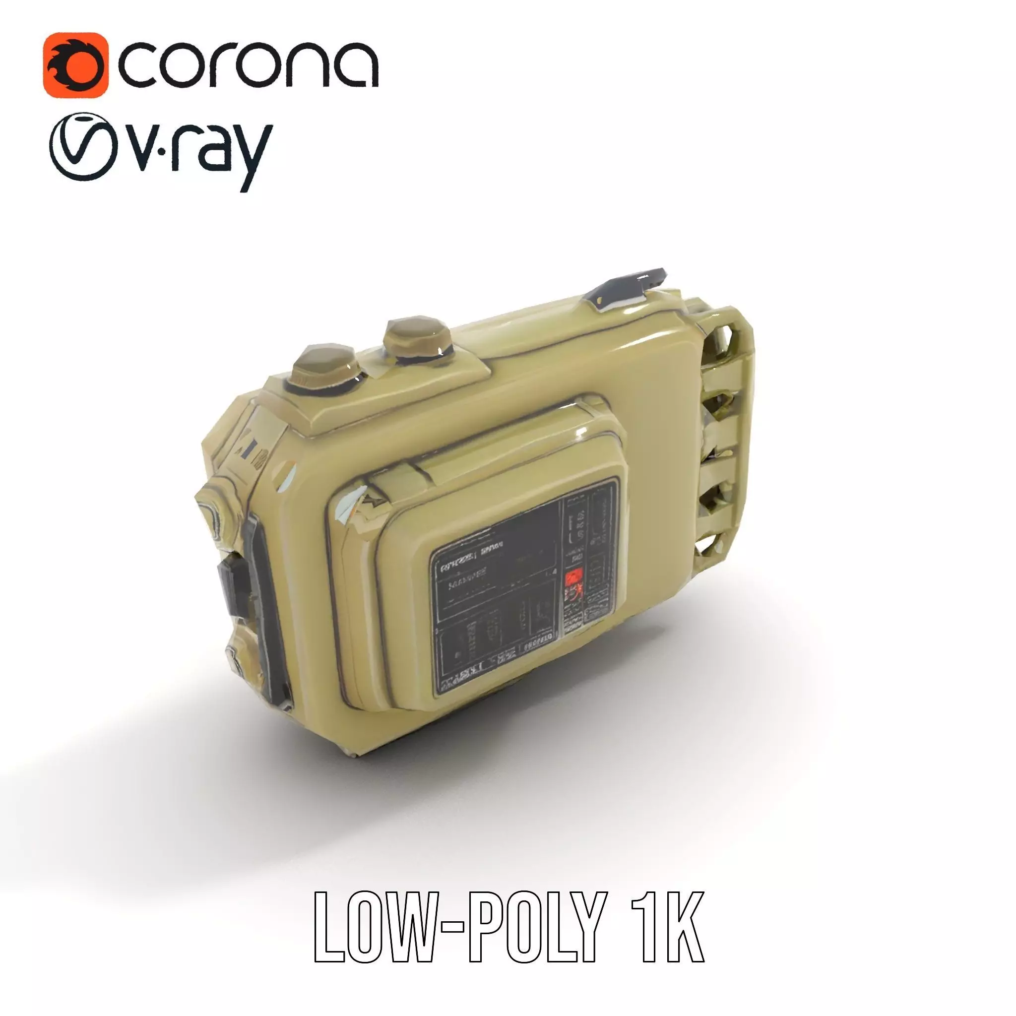 Retro Military Device Model Pack Low-poly 3D model_9