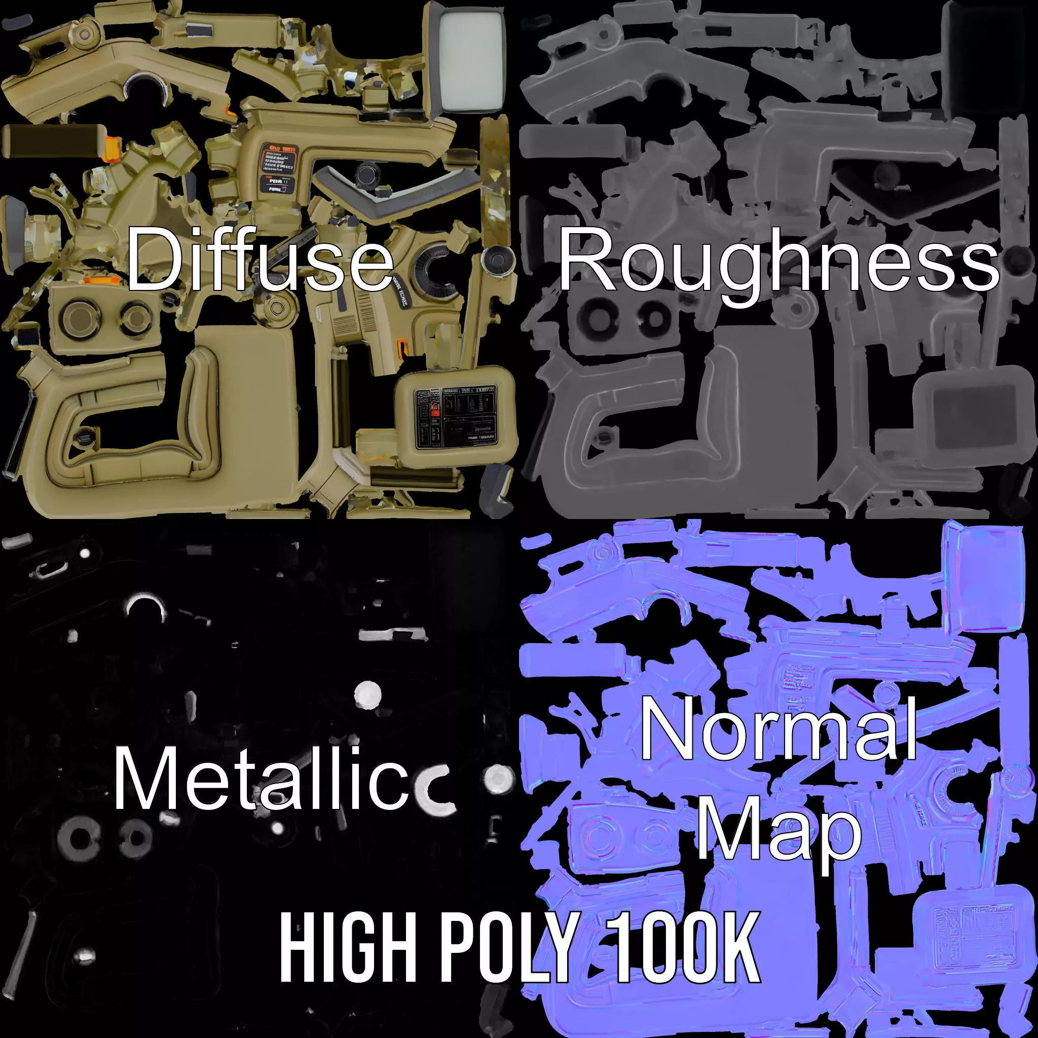 Retro Military Device Model Pack Low-poly 3D model_4