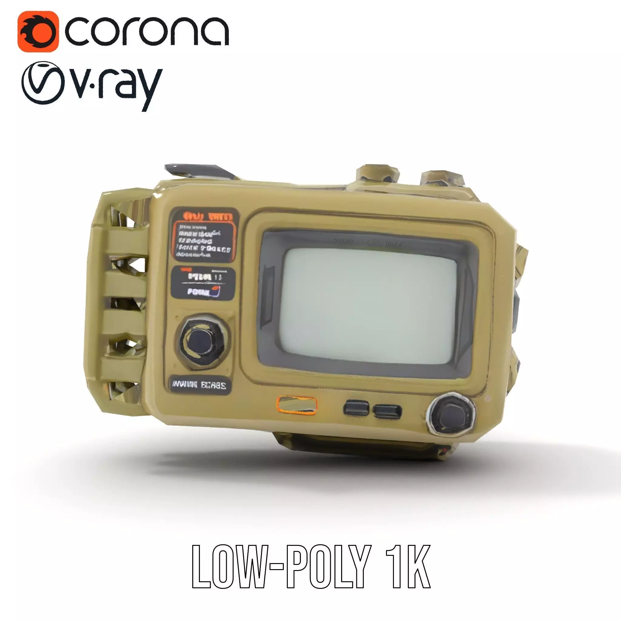 Retro Military Device Model Pack Low-poly 3D model_8