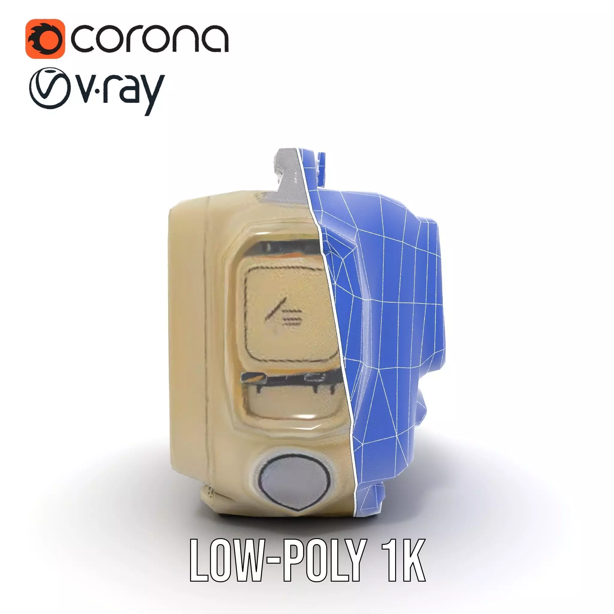 Retro Tactical Handheld Device Model Pack Low-poly 3D model_32