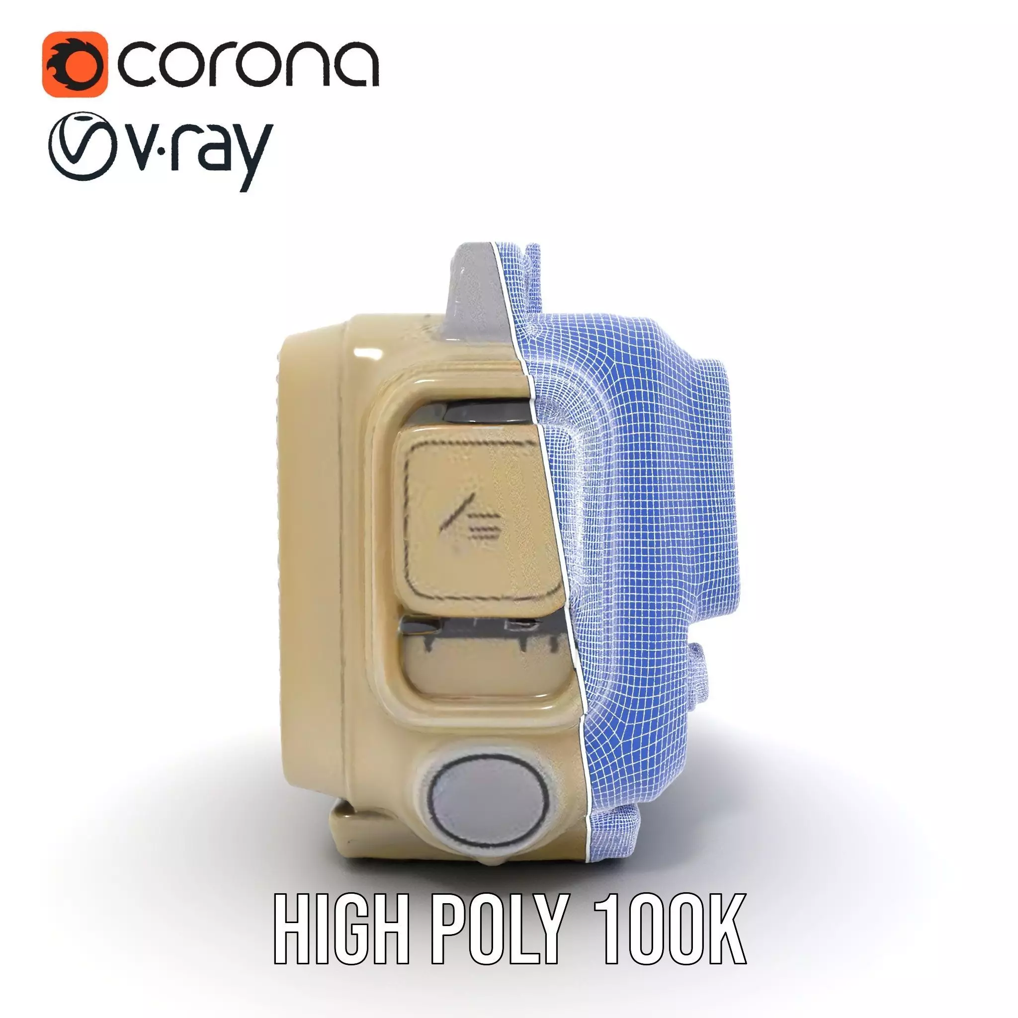 Retro Tactical Handheld Device Model Pack Low-poly 3D model_35