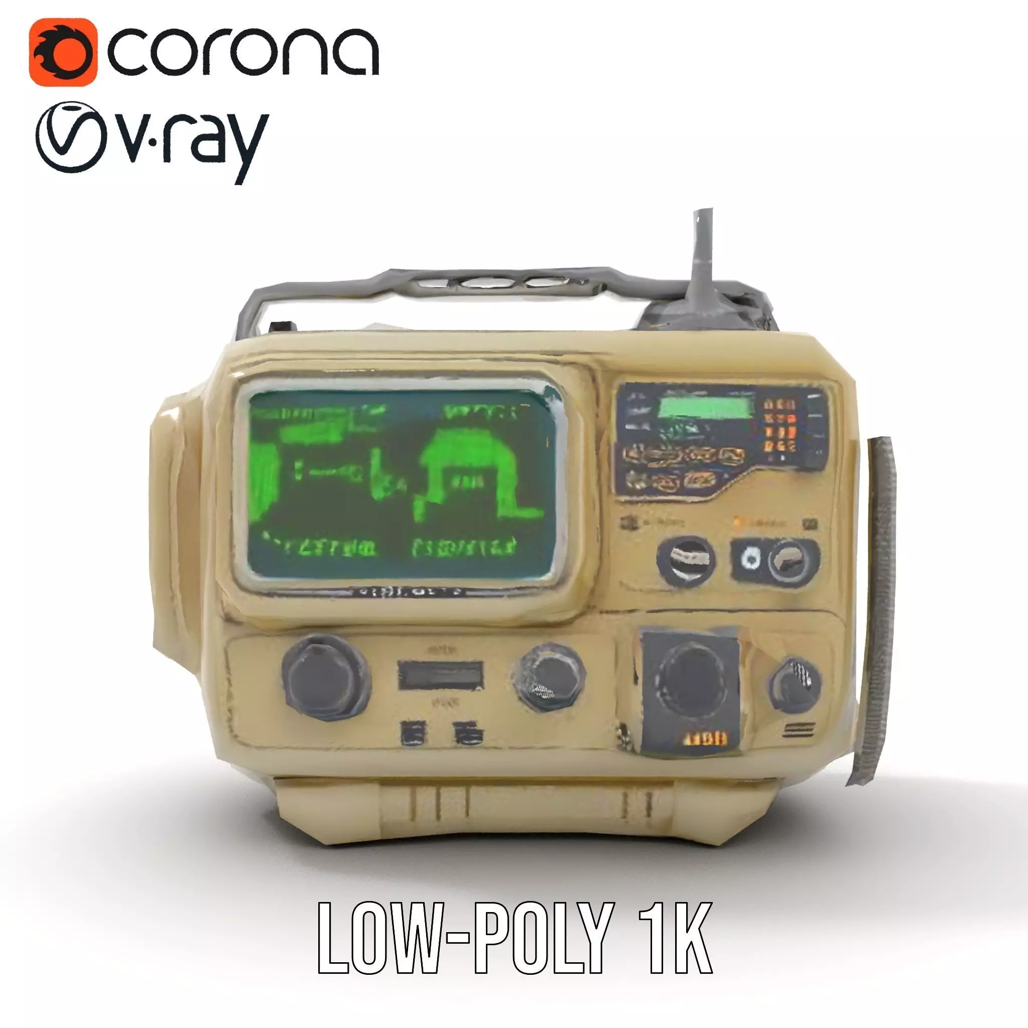 Retro Tactical Handheld Device Model Pack Low-poly 3D model_17