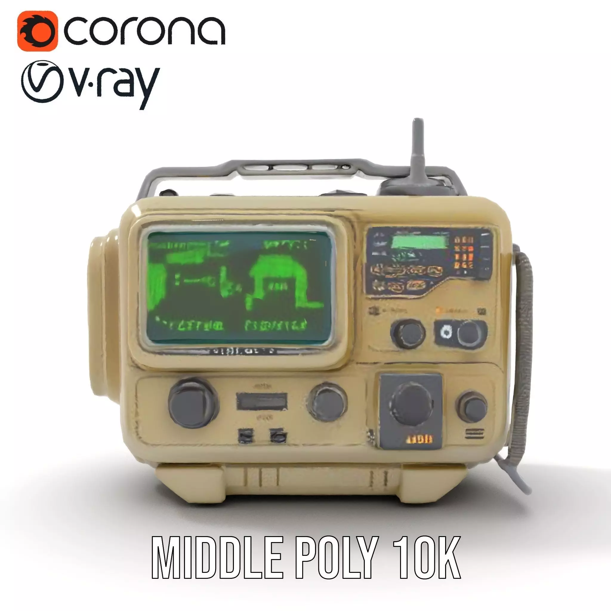 Retro Tactical Handheld Device Model Pack Low-poly 3D model_16