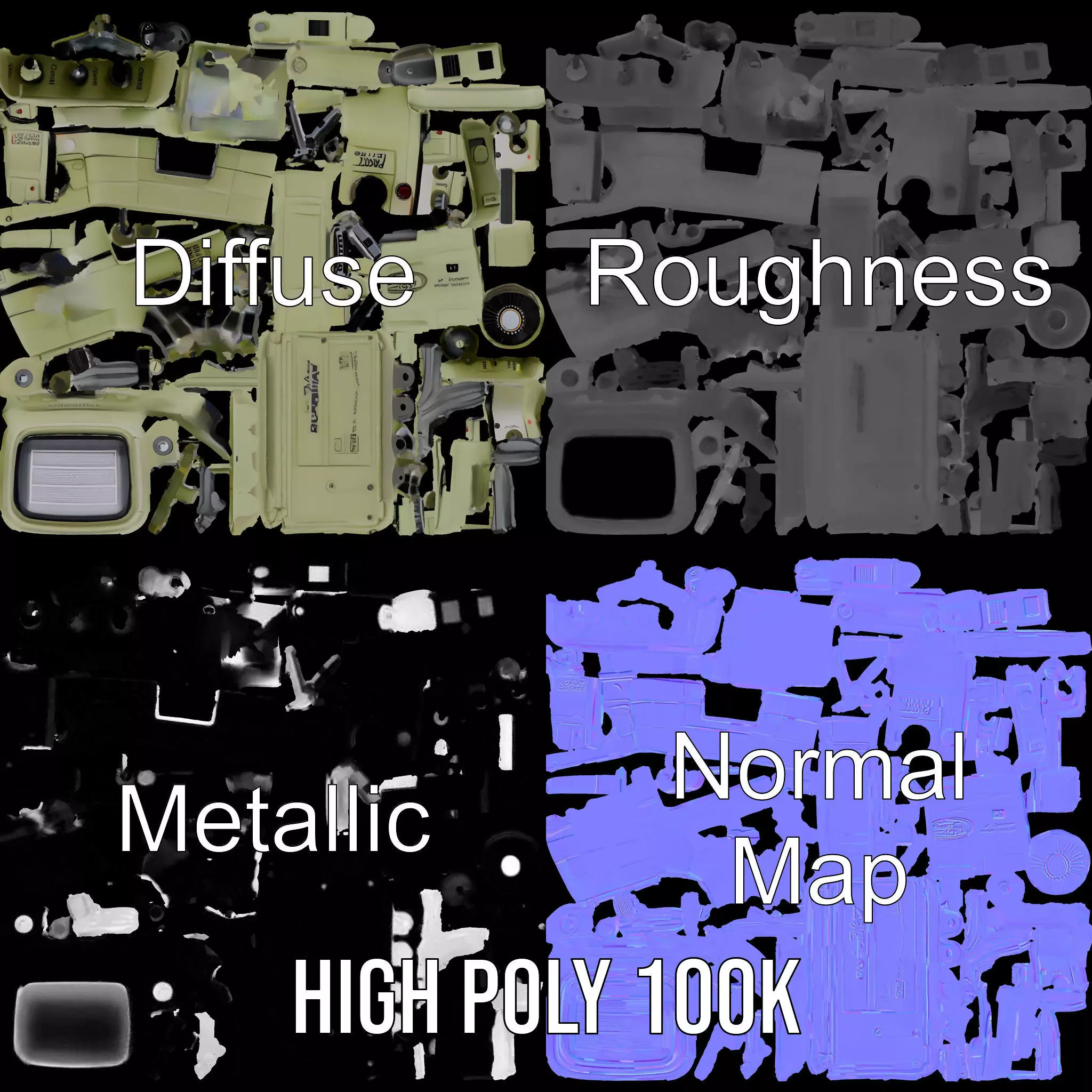 Retro Handheld Device Model Pack with Detailed Buttons and Sc... Low-poly 3D model_4