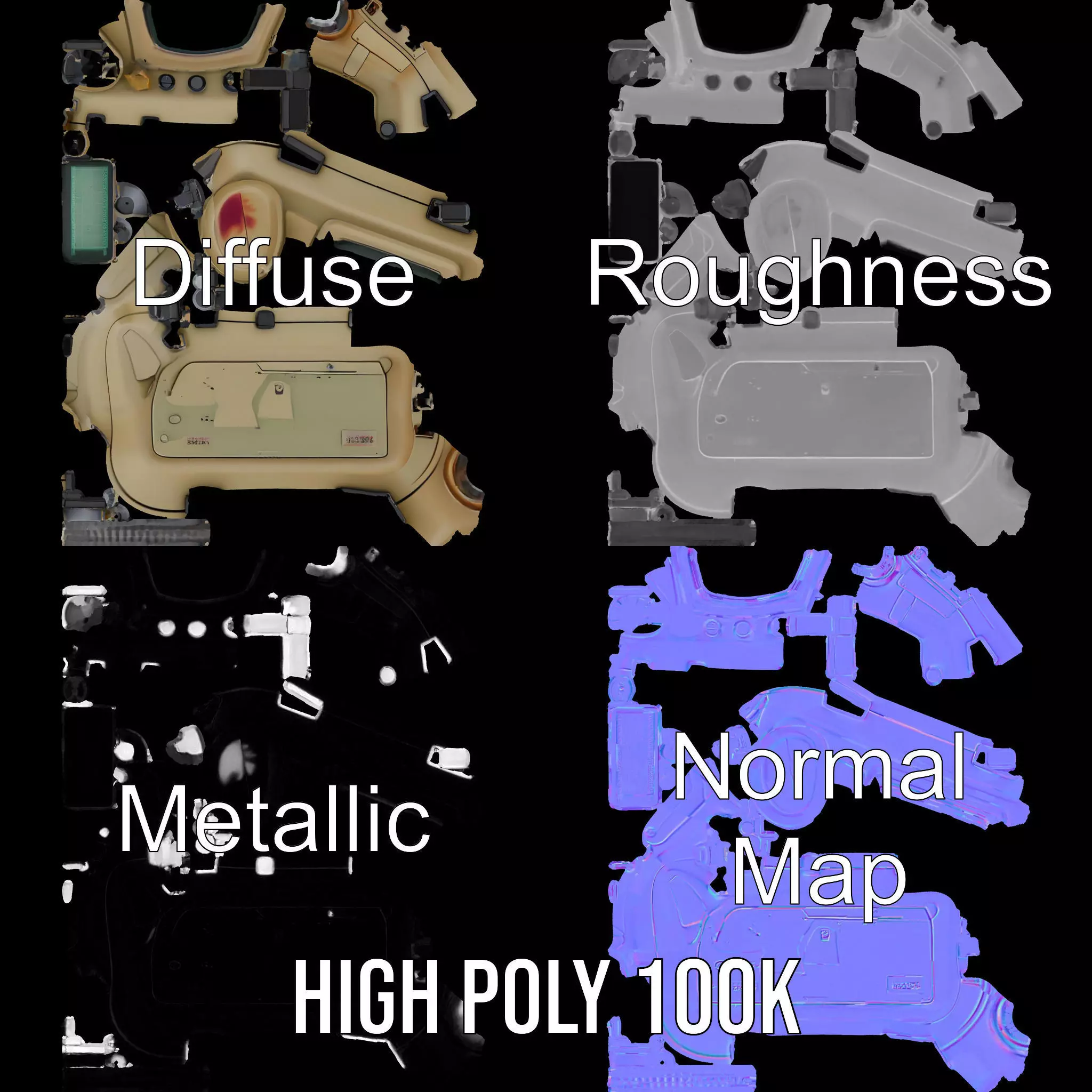 Retro Handheld Device Model Pack Low-poly 3D model_4