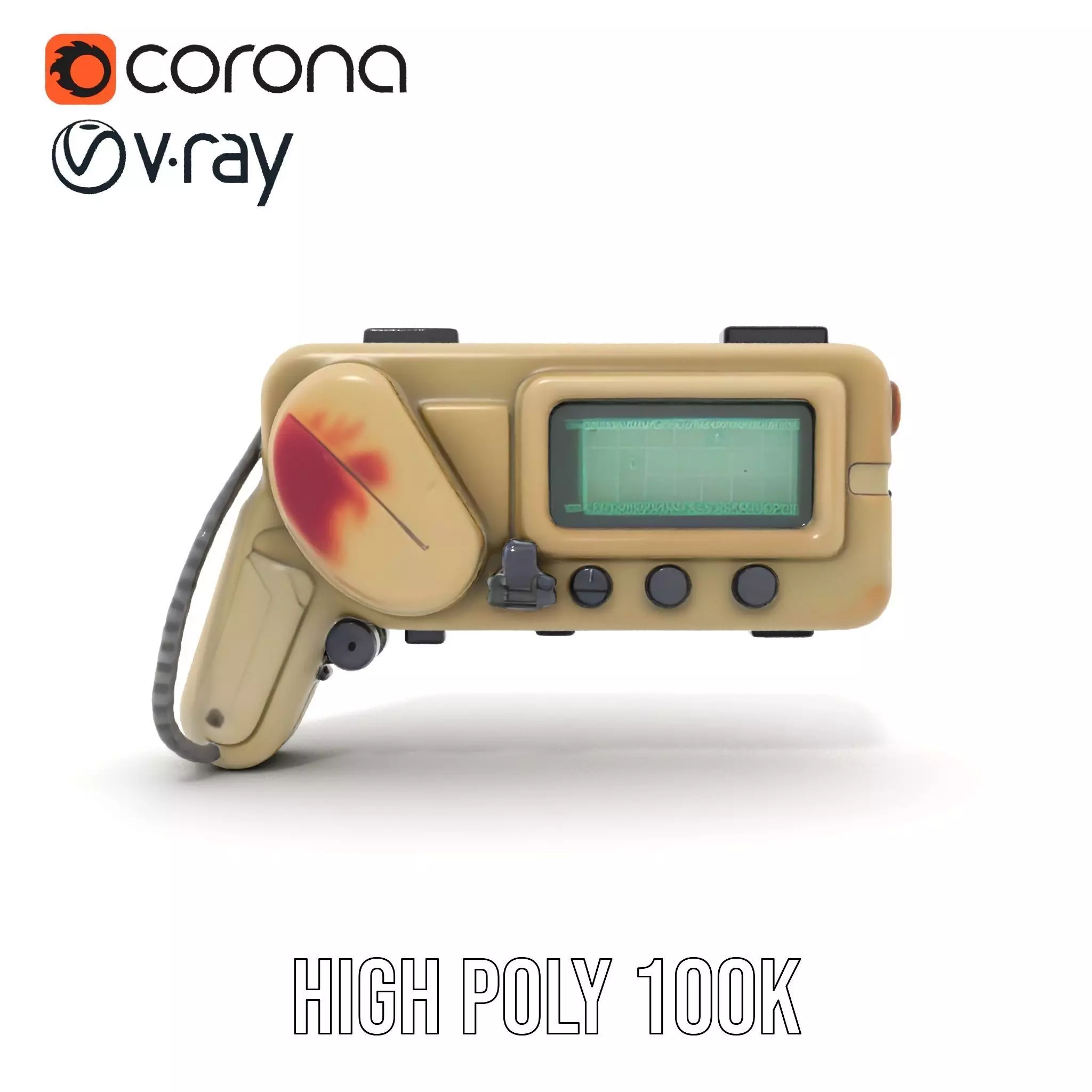 Retro Handheld Device Model Pack Low-poly 3D model_19