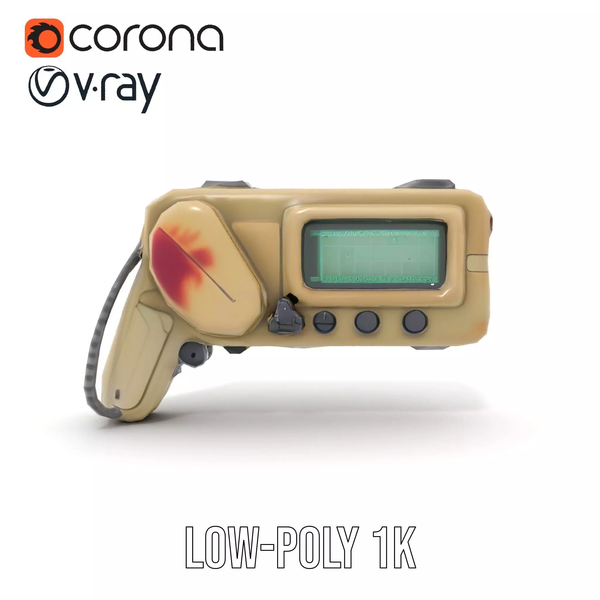 Retro Handheld Device Model Pack Low-poly 3D model_15