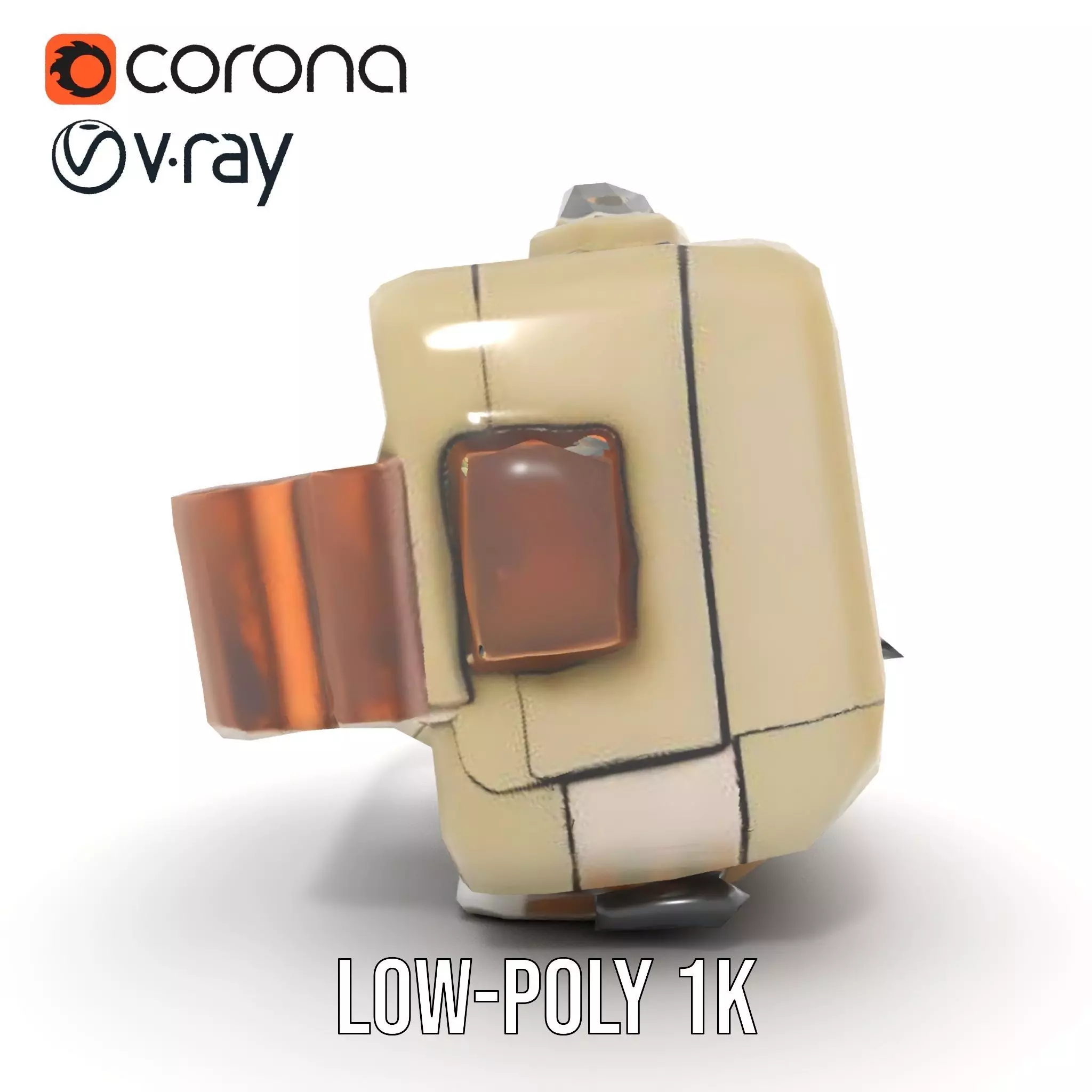 Retro Military Device Model Pack Low-poly 3D model_10