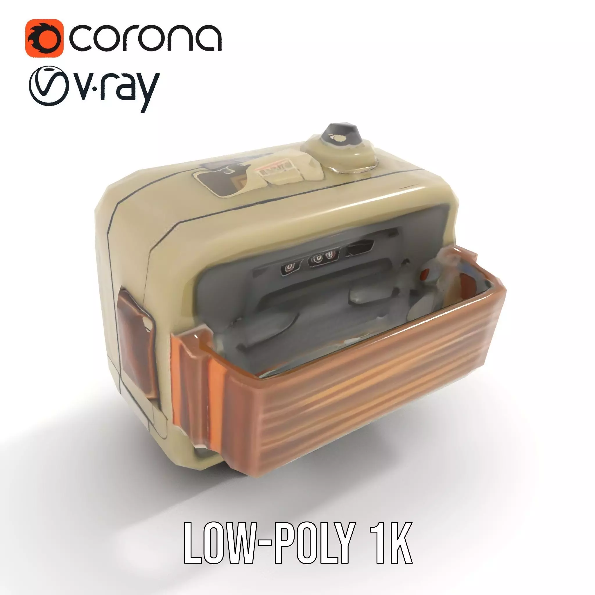 Retro Military Device Model Pack Low-poly 3D model_13