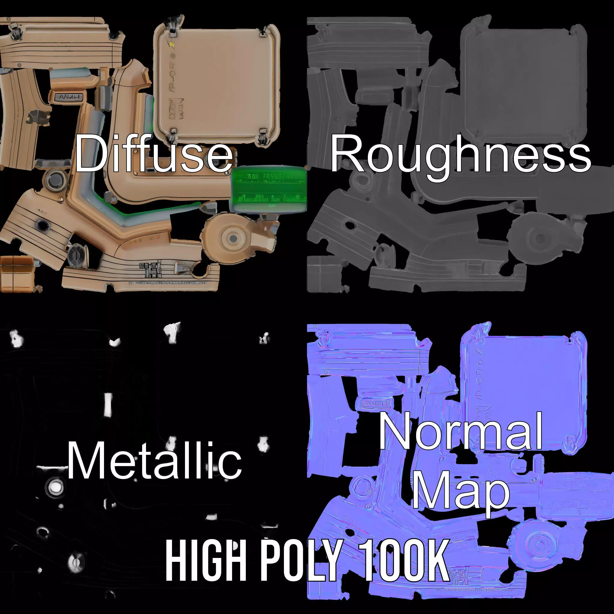 Retro Digital Device Model Pack with Functional Display Low-poly 3D model_3