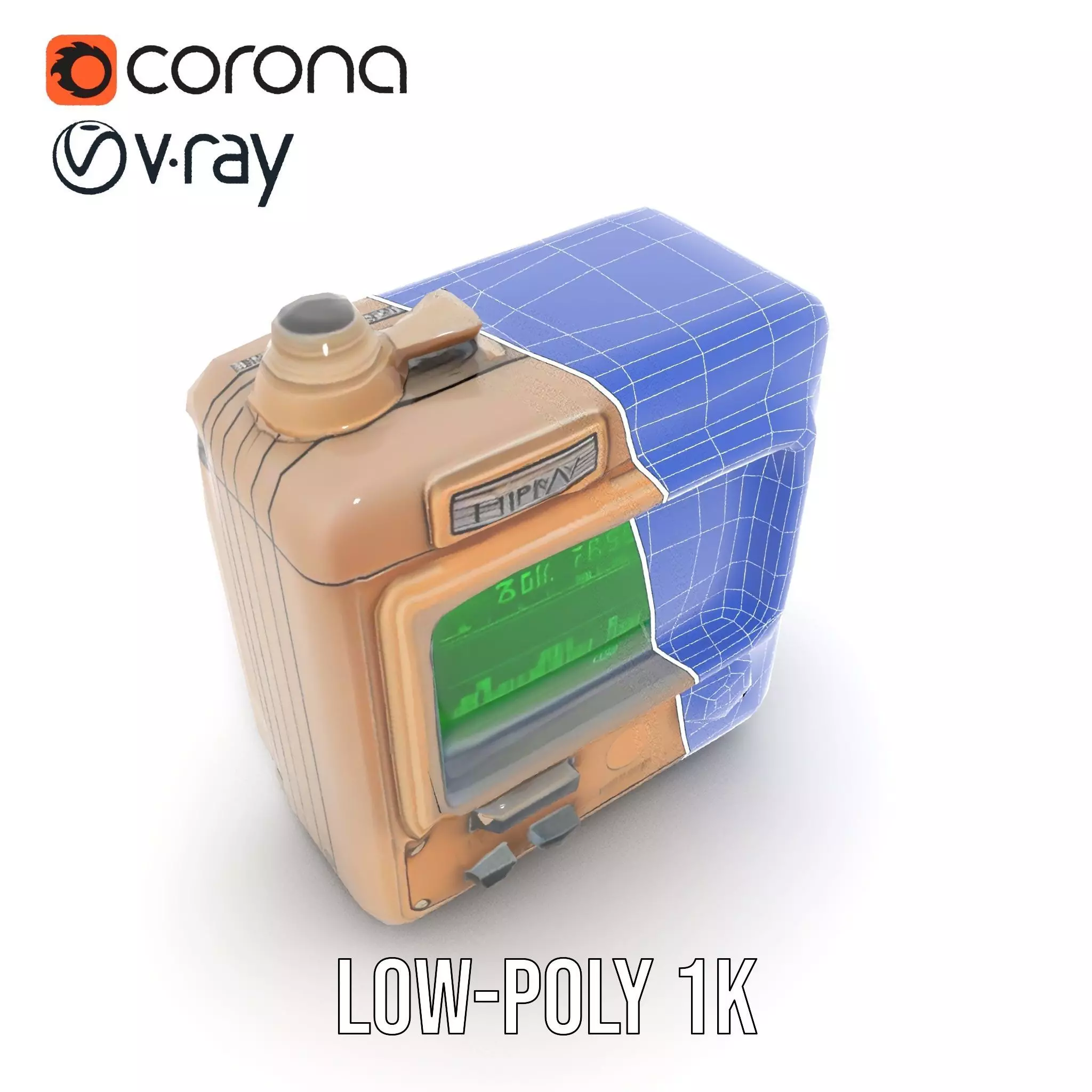 Retro Digital Device Model Pack with Functional Display Low-poly 3D model_26