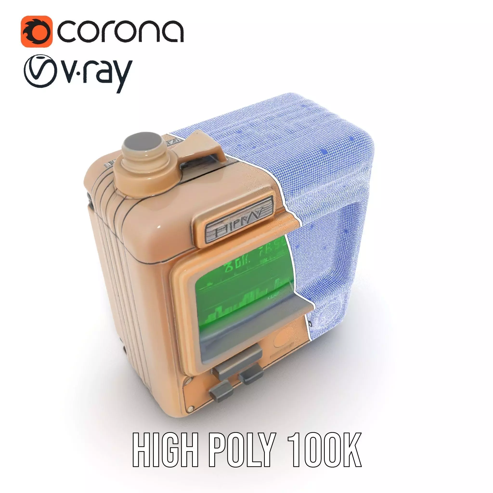 Retro Digital Device Model Pack with Functional Display Low-poly 3D model_33