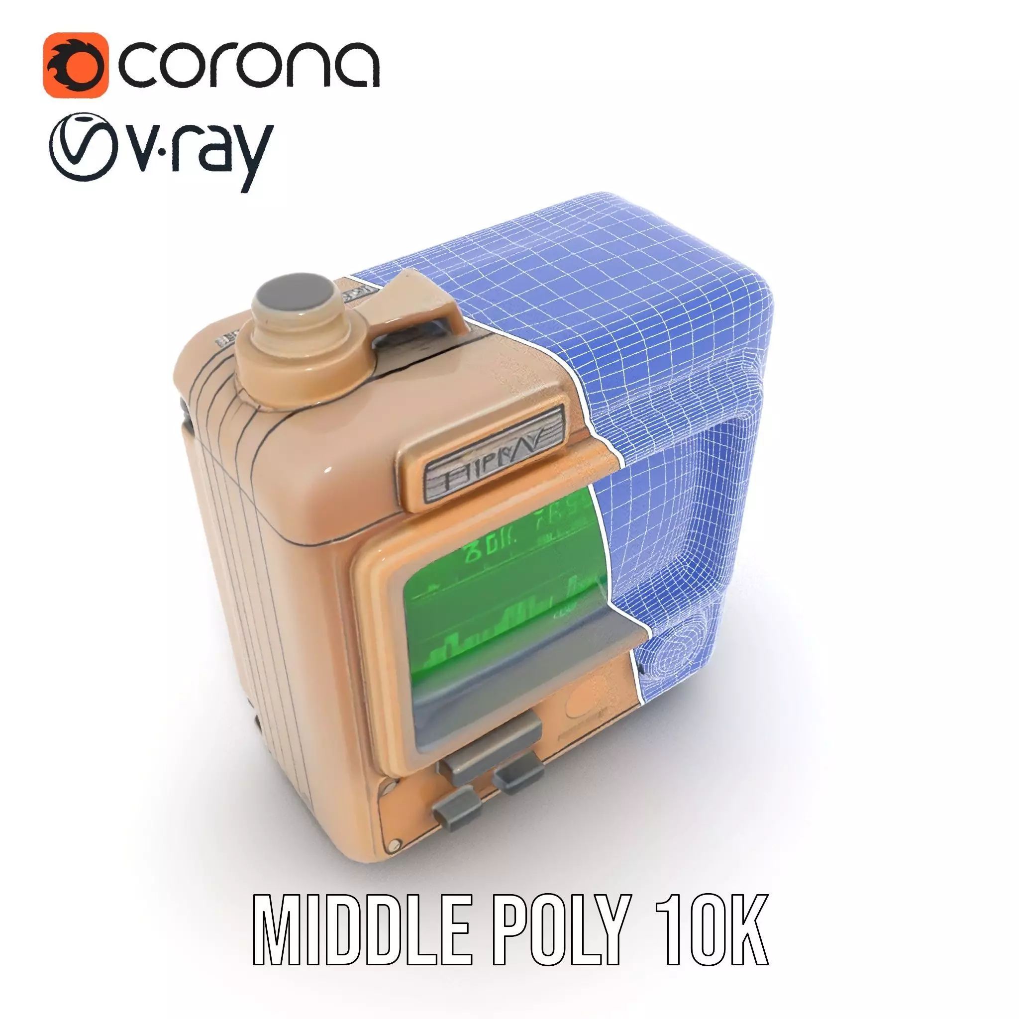 Retro Digital Device Model Pack with Functional Display Low-poly 3D model_27