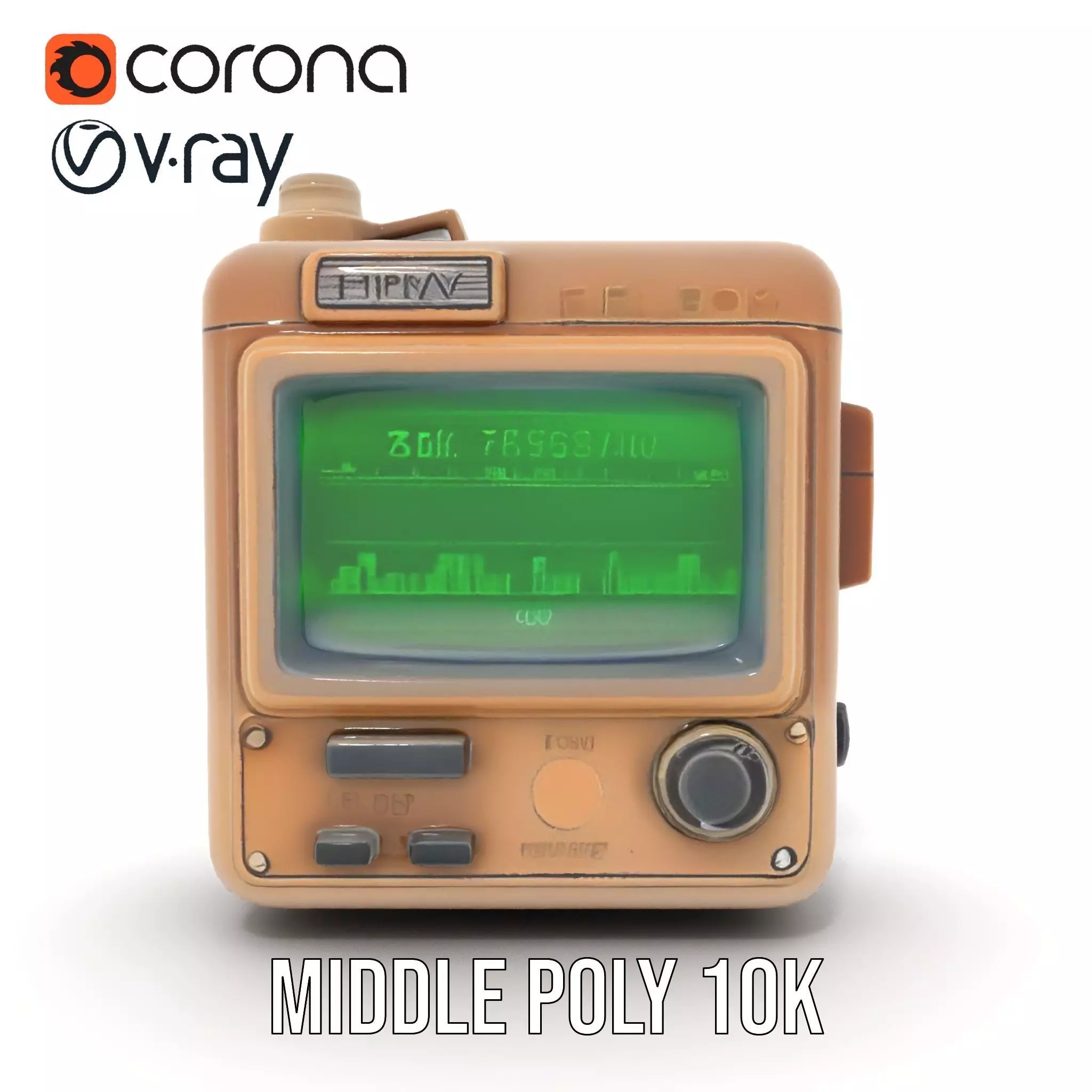 Retro Digital Device Model Pack with Functional Display Low-poly 3D model_11