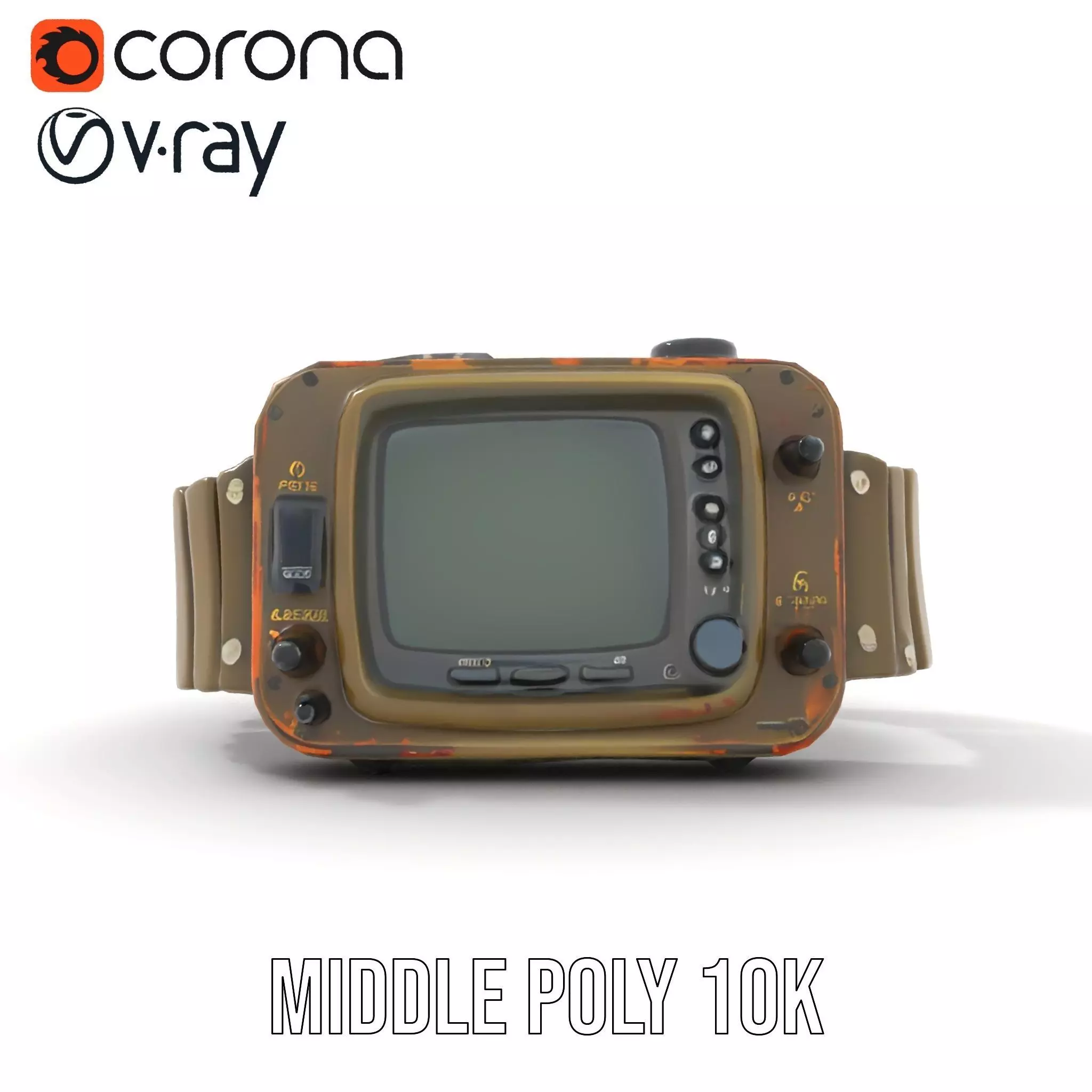 Retro Digital Watch Model Pack with Monitor Integration Low-poly 3D model_19