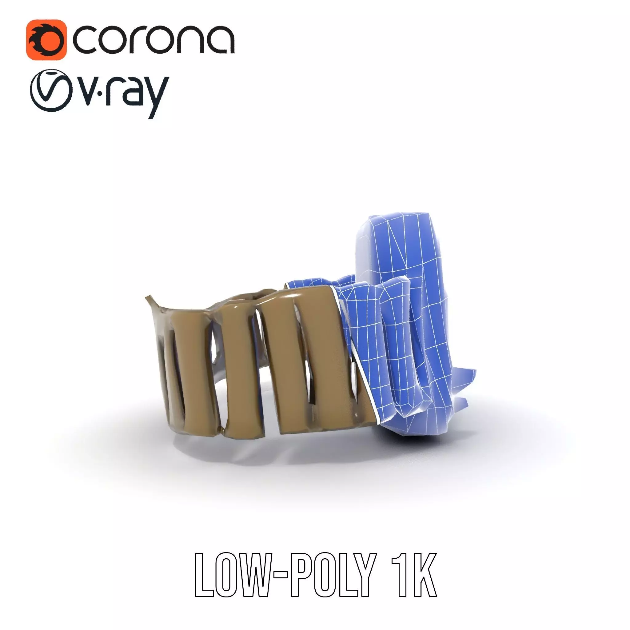 Retro Digital Watch Model Pack with Monitor Integration Low-poly 3D model_25