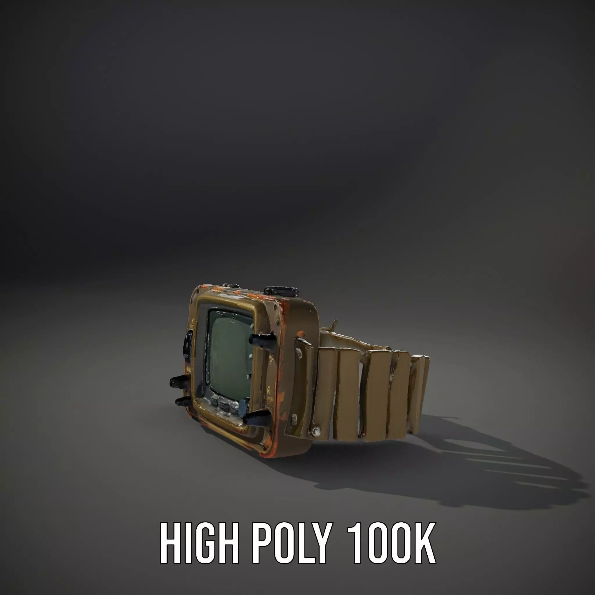 Retro Digital Watch Model Pack with Monitor Integration Low-poly 3D model_9