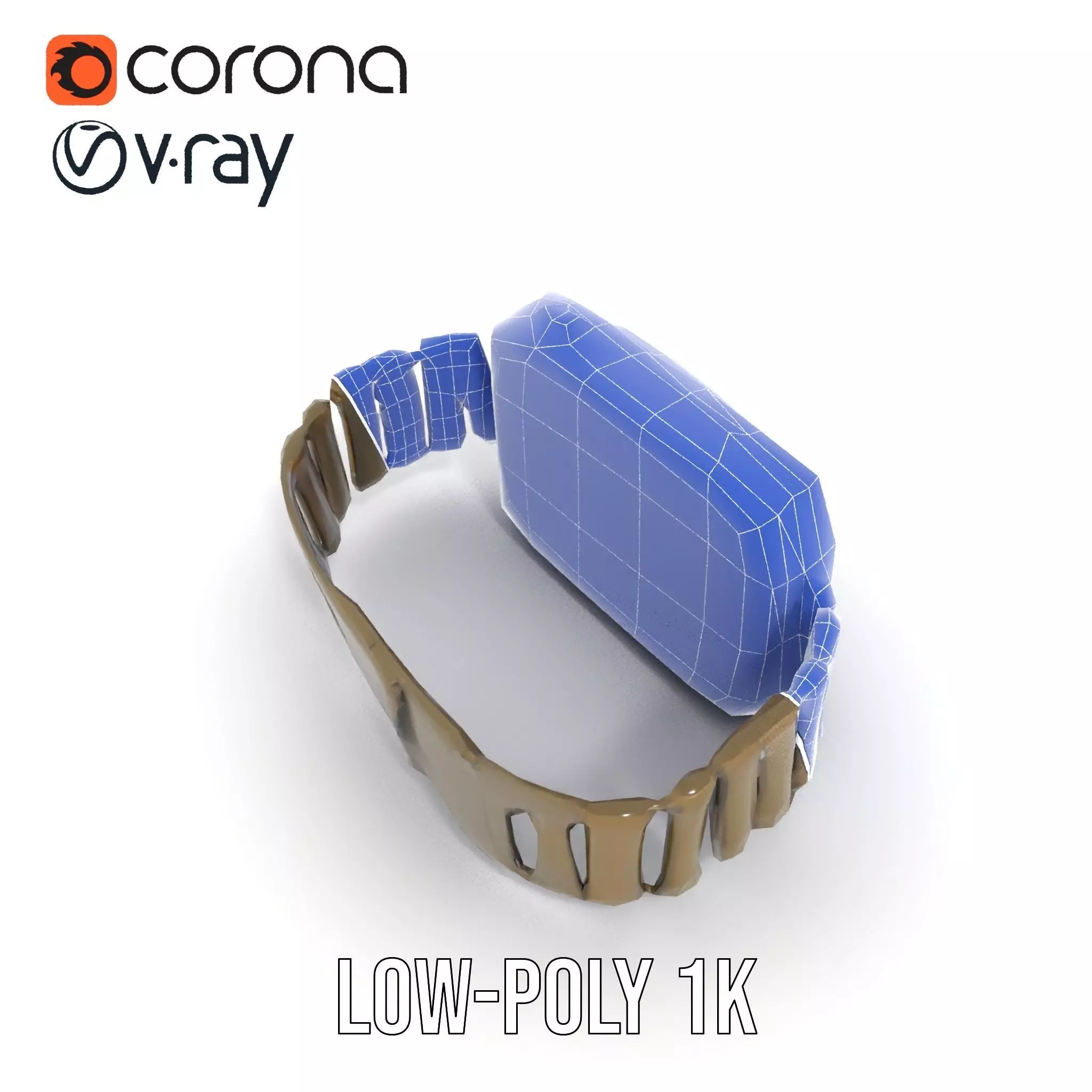 Retro Digital Watch Model Pack with Monitor Integration Low-poly 3D model_13