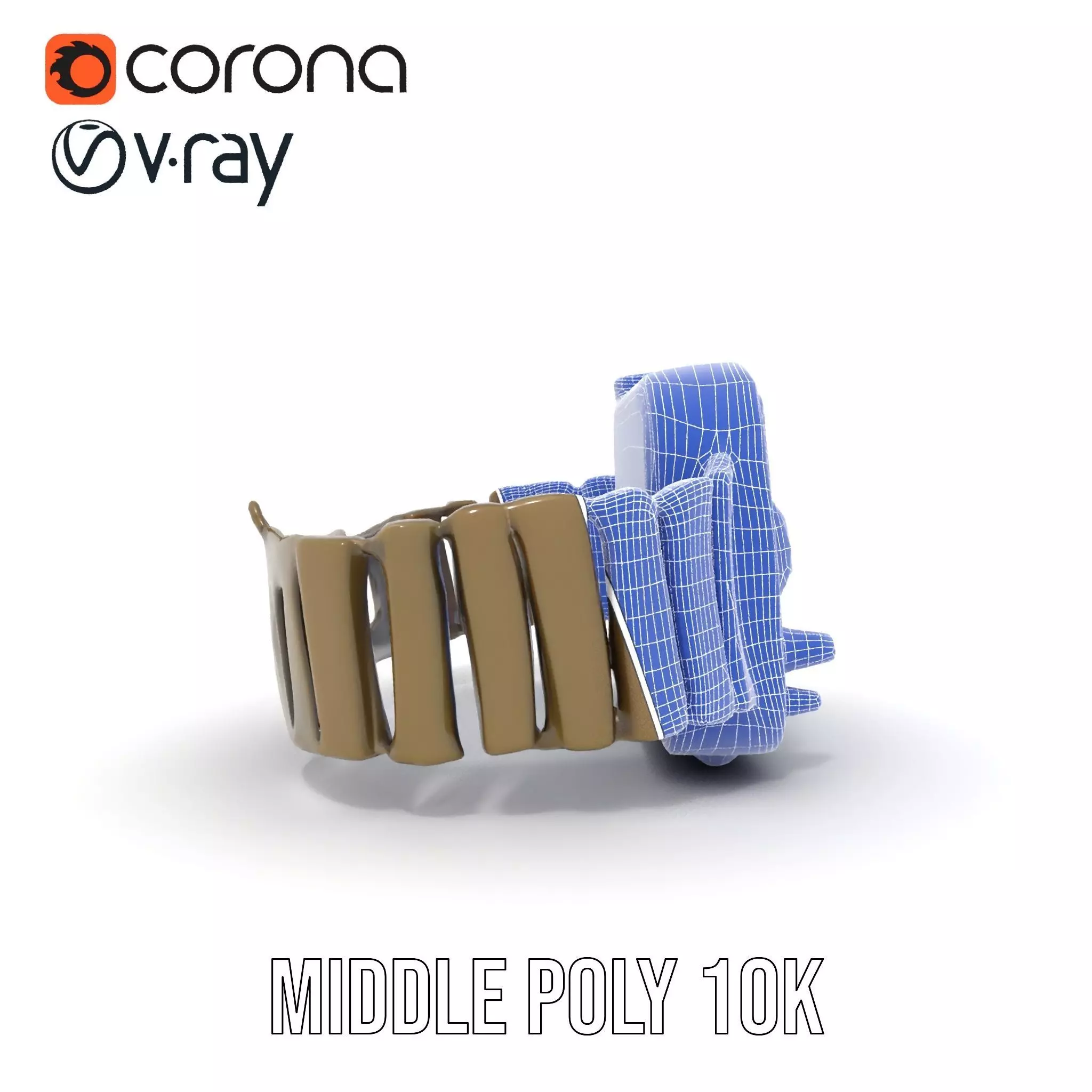 Retro Digital Watch Model Pack with Monitor Integration Low-poly 3D model_30