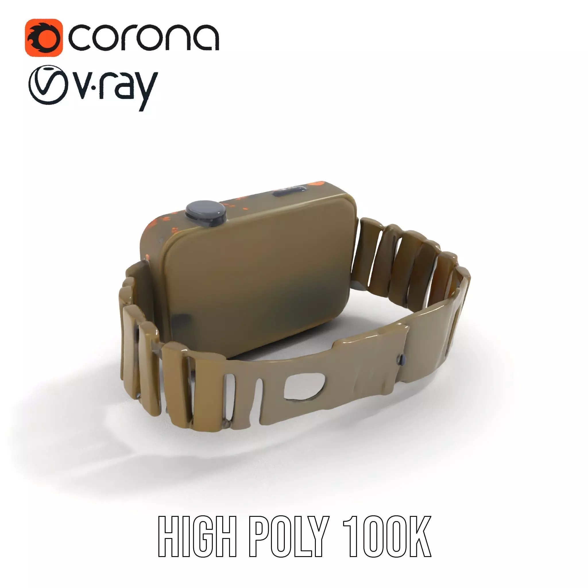 Retro Digital Watch Model Pack with Monitor Integration Low-poly 3D model_29