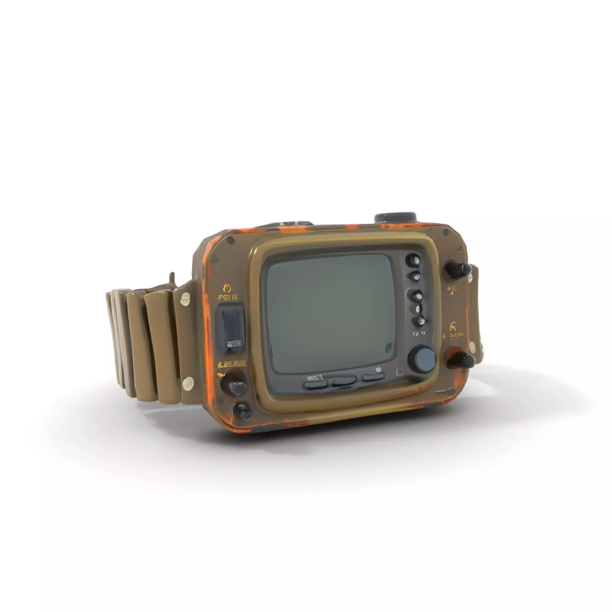 Retro Digital Watch Model Pack with Monitor Integration Low-poly 3D model_7