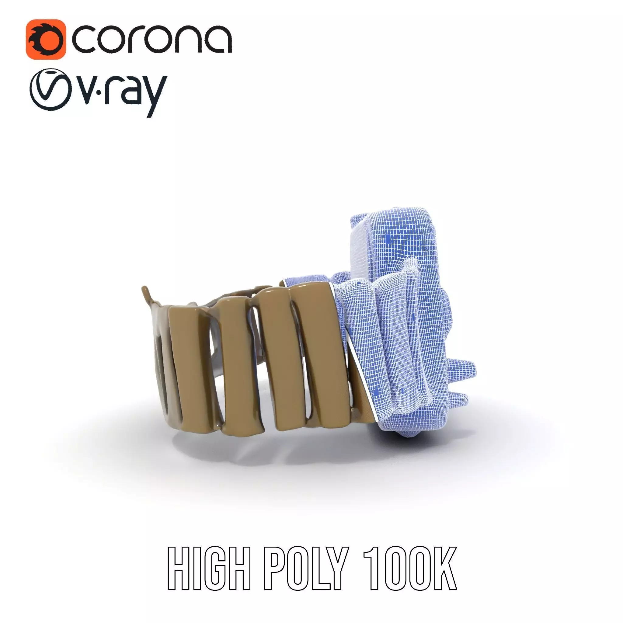 Retro Digital Watch Model Pack with Monitor Integration Low-poly 3D model_34