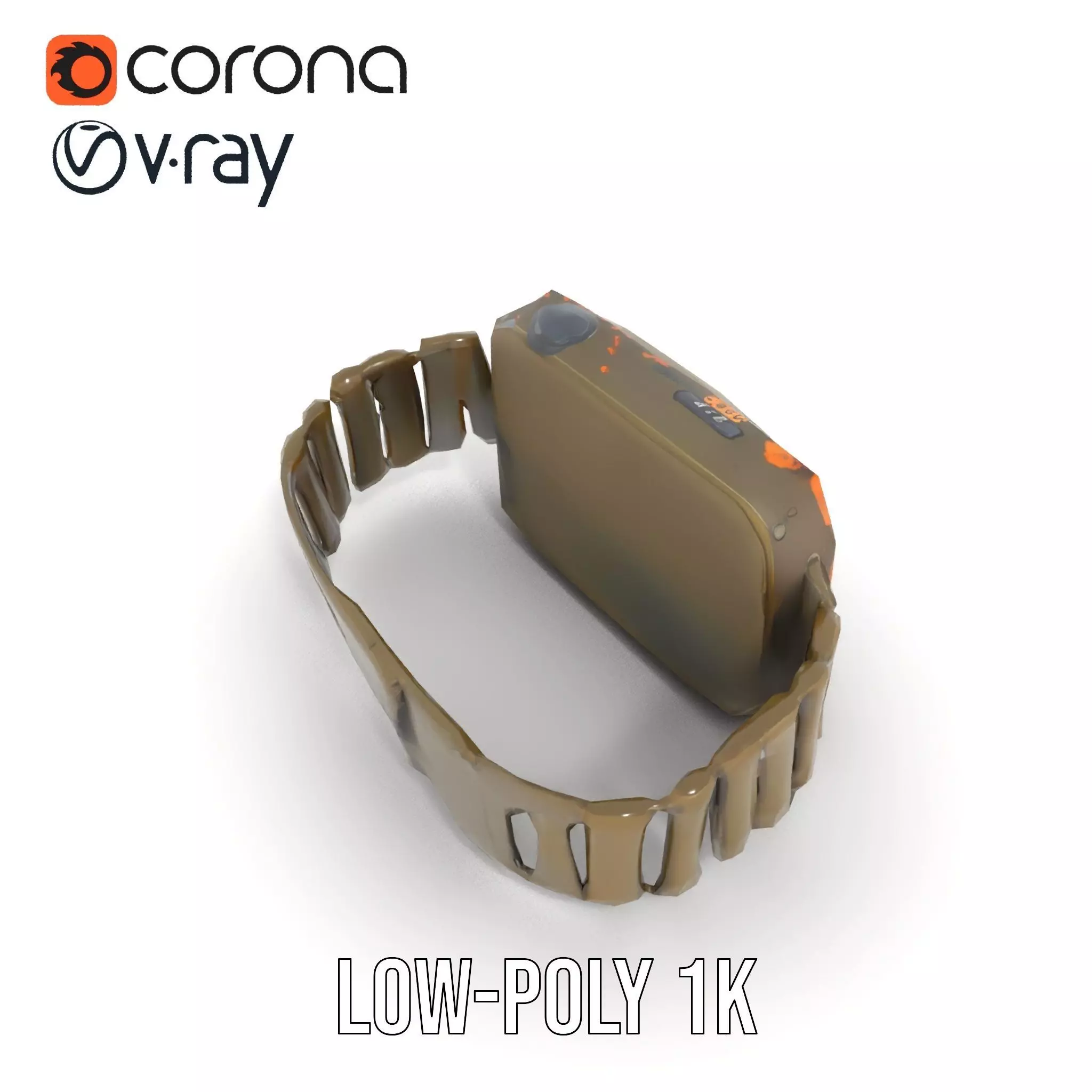 Retro Digital Watch Model Pack with Monitor Integration Low-poly 3D model_18