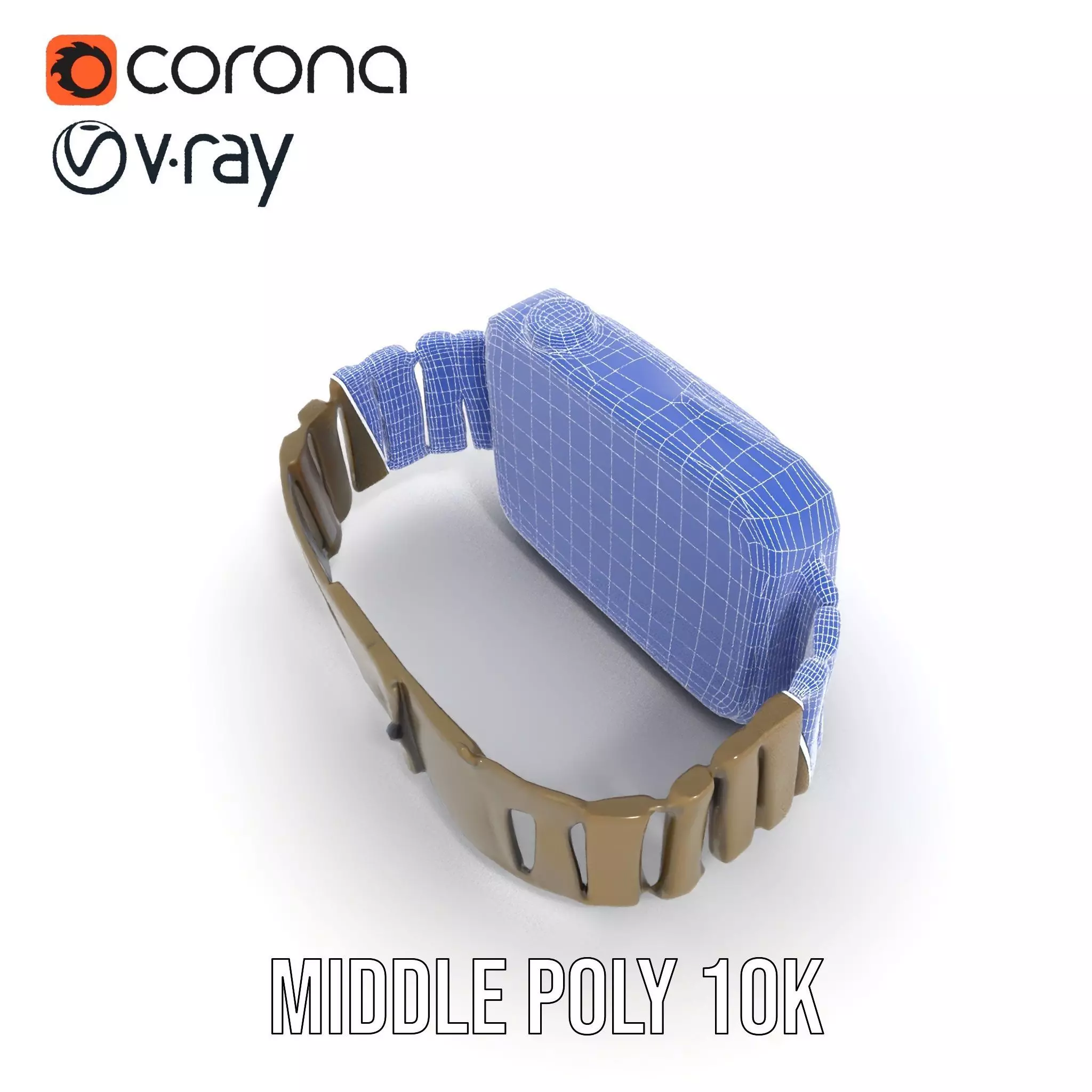 Retro Digital Watch Model Pack with Monitor Integration Low-poly 3D model_24