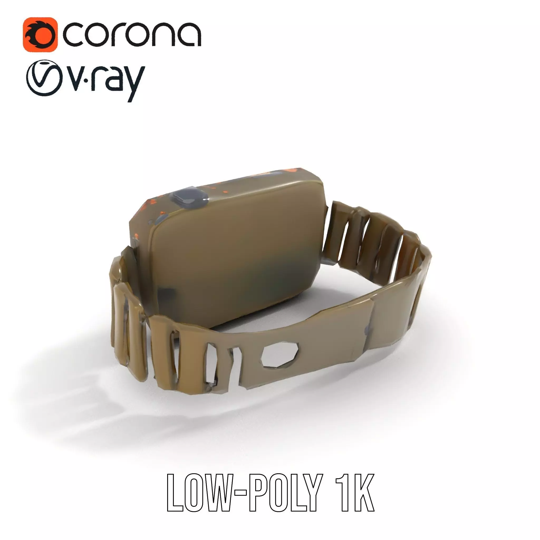 Retro Digital Watch Model Pack with Monitor Integration Low-poly 3D model_31