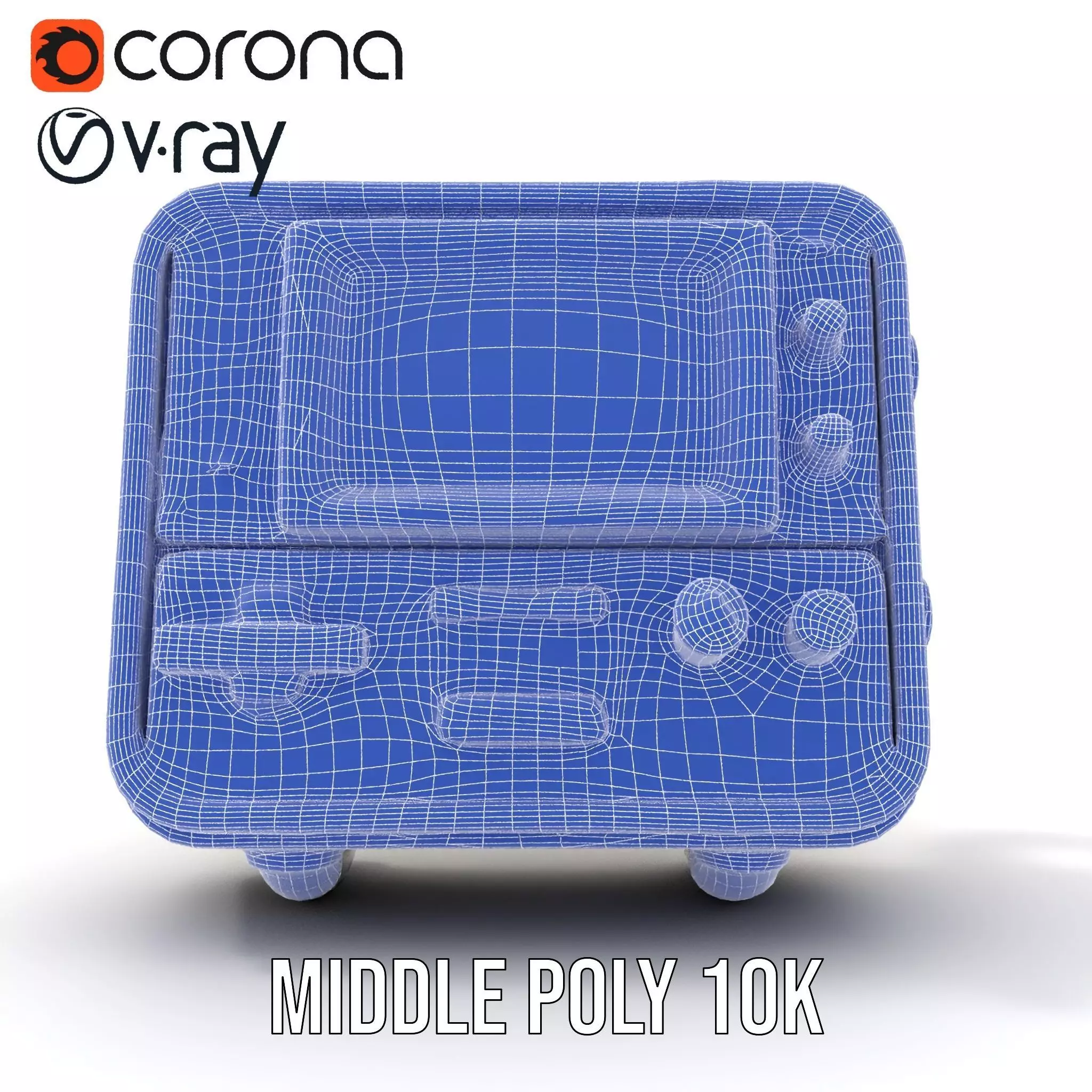 Retro Military Tech Model Pack with Monitor Low-poly 3D model_29