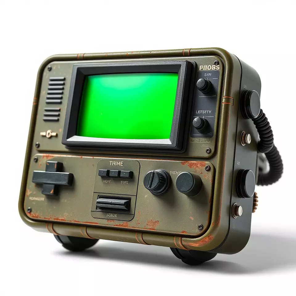 Retro Military Tech Model Pack with Monitor Low-poly 3D model_2