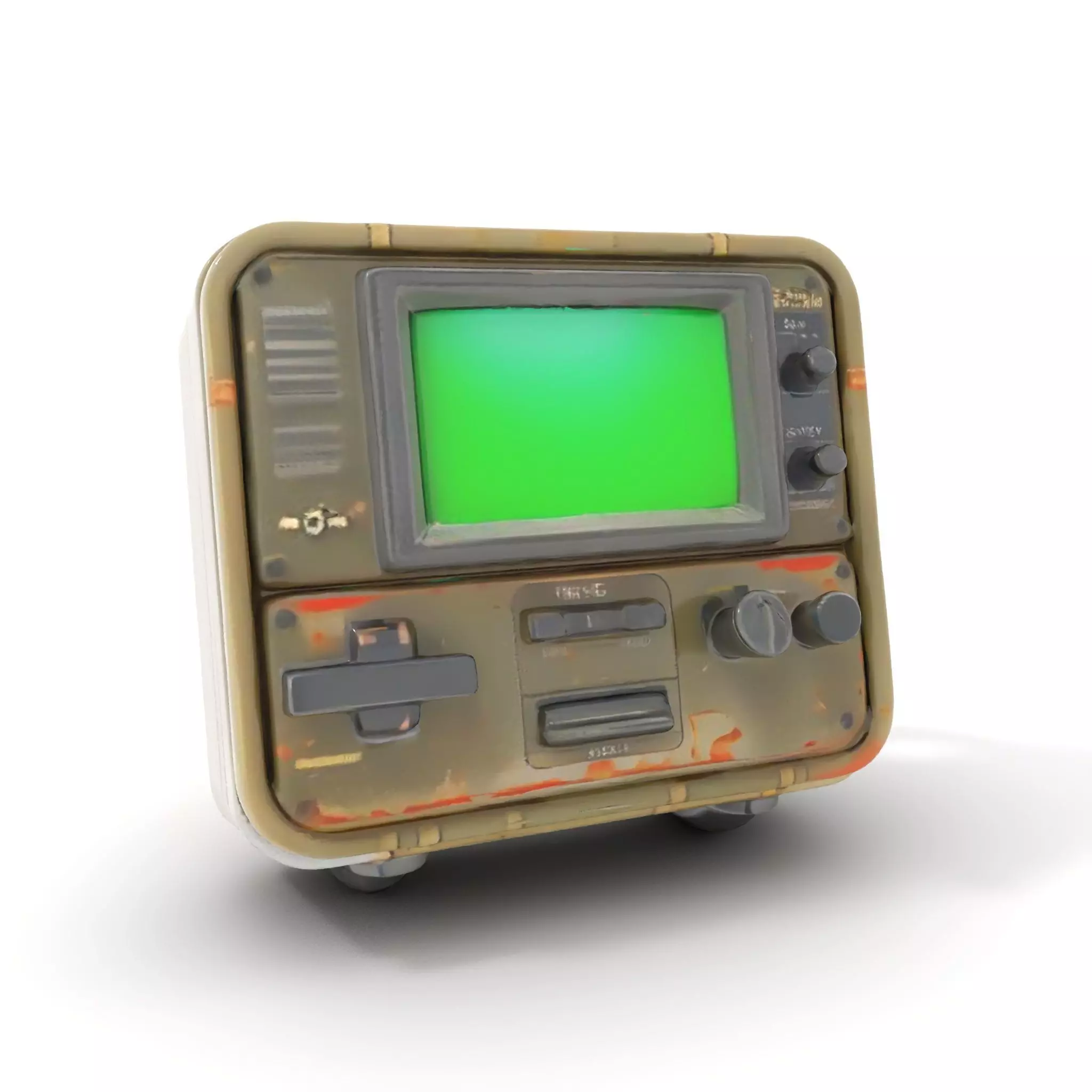 Retro Military Tech Model Pack with Monitor Low-poly 3D model_0