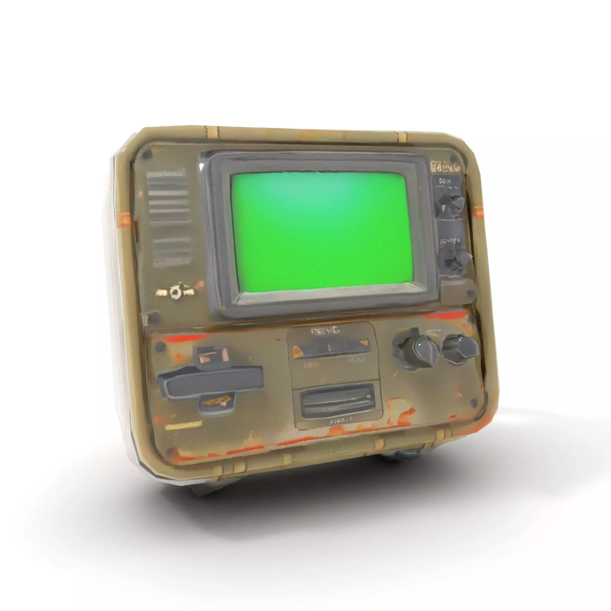 Retro Military Tech Model Pack with Monitor Low-poly 3D model_9