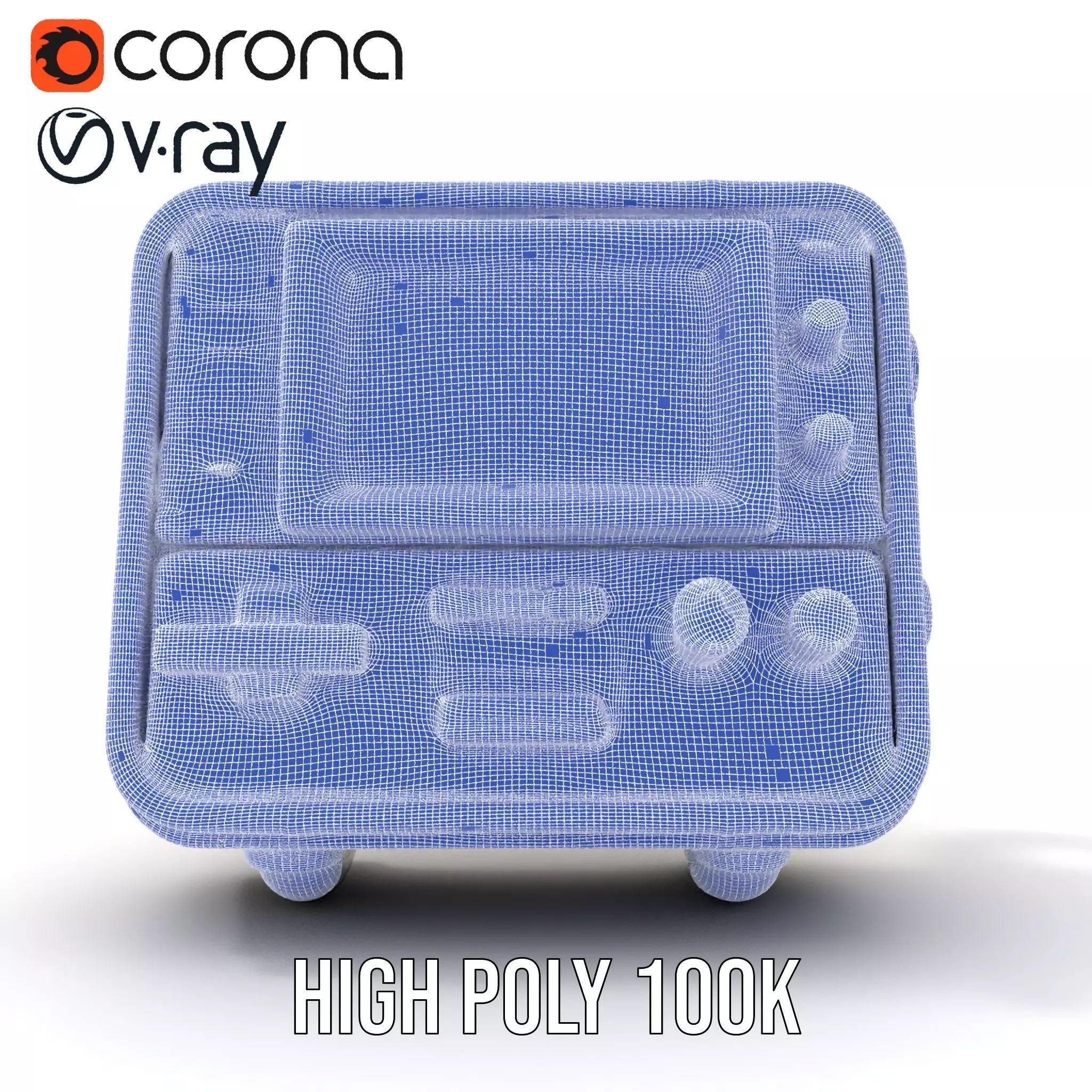 Retro Military Tech Model Pack with Monitor Low-poly 3D model_31