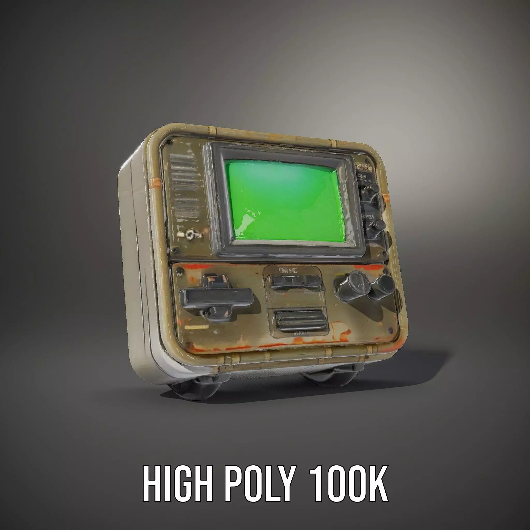 Retro Military Tech Model Pack with Monitor Low-poly 3D model_8