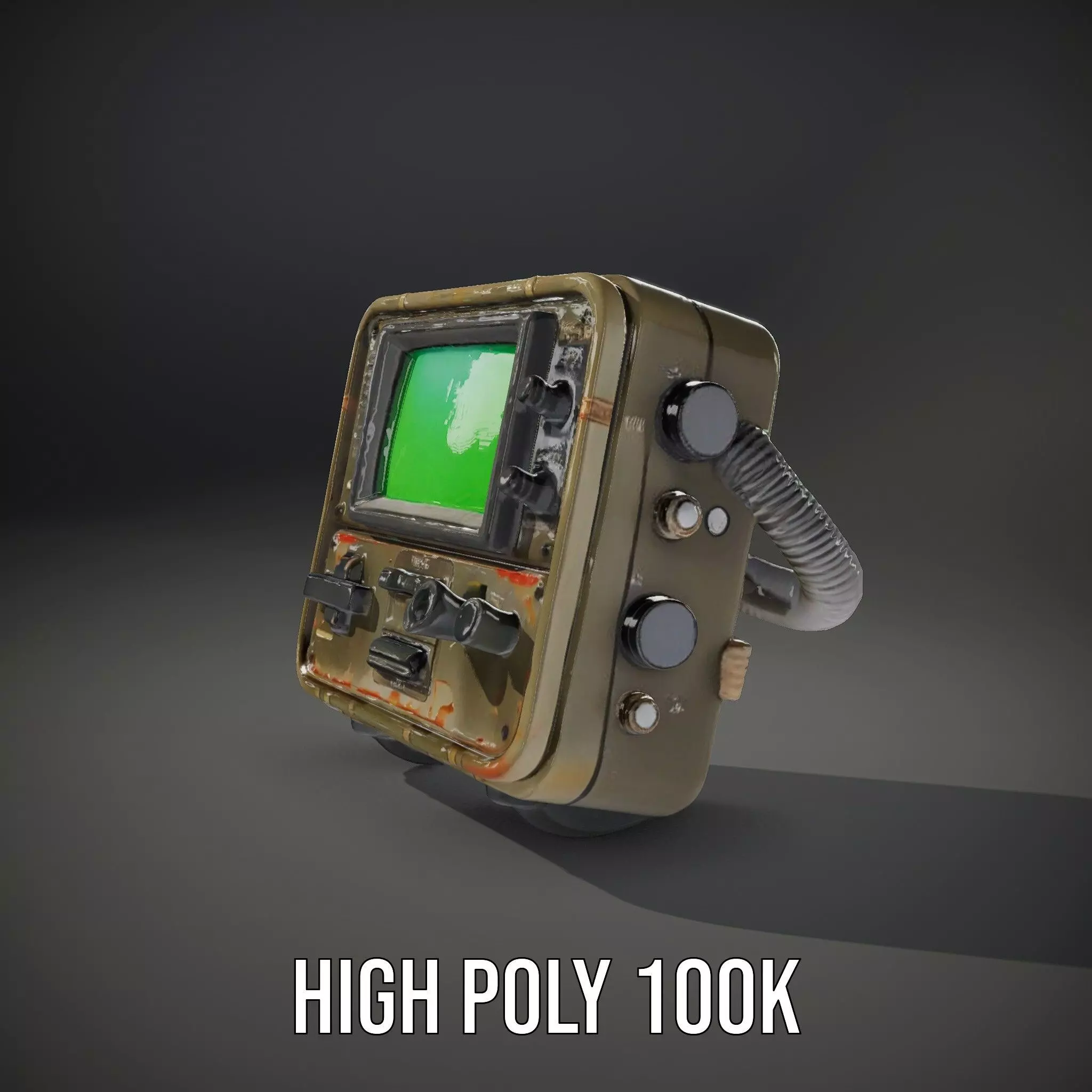 Retro Military Tech Model Pack with Monitor Low-poly 3D model_12