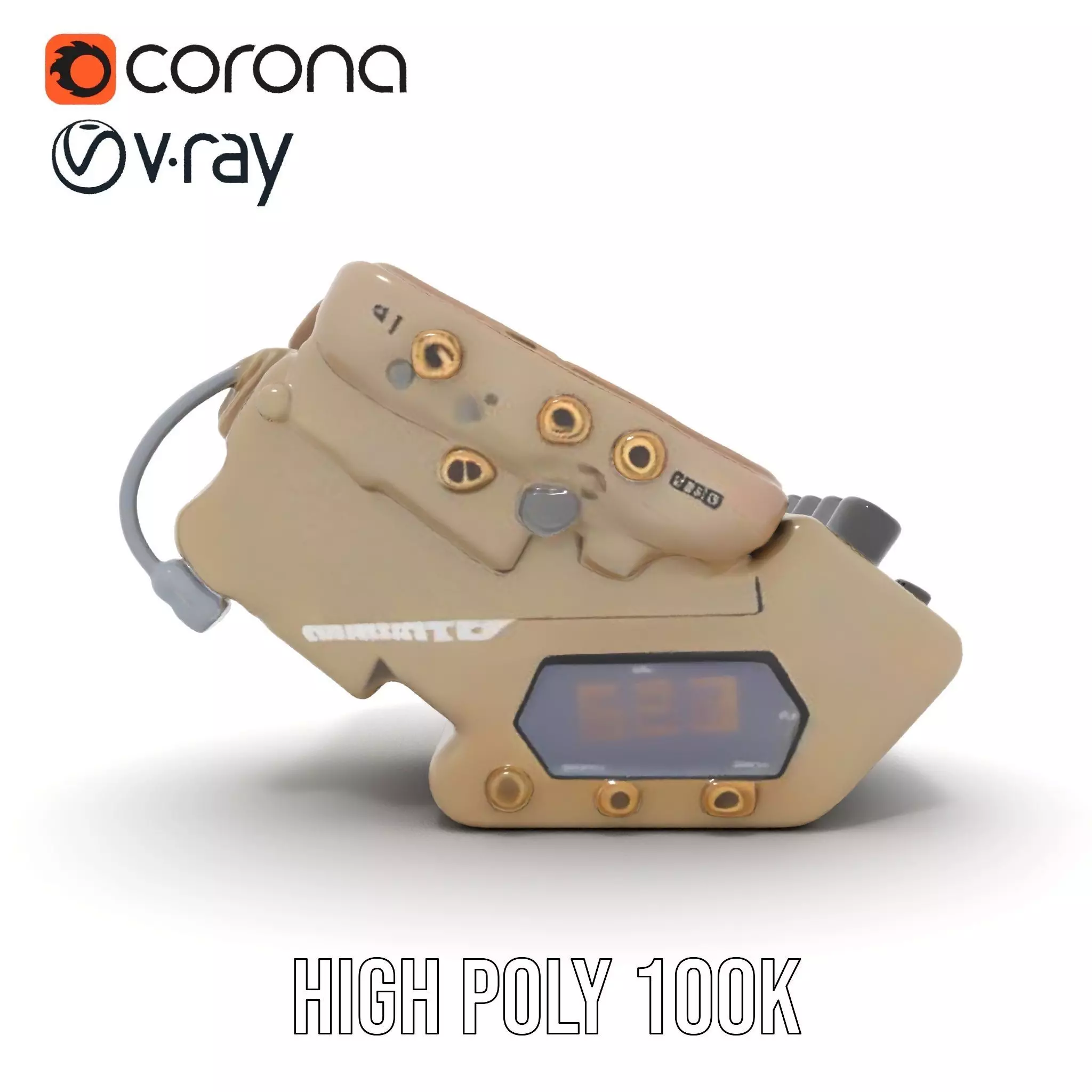 Retro Wrist Device Model Pack with Screen and Buttons Low-poly 3D model_32