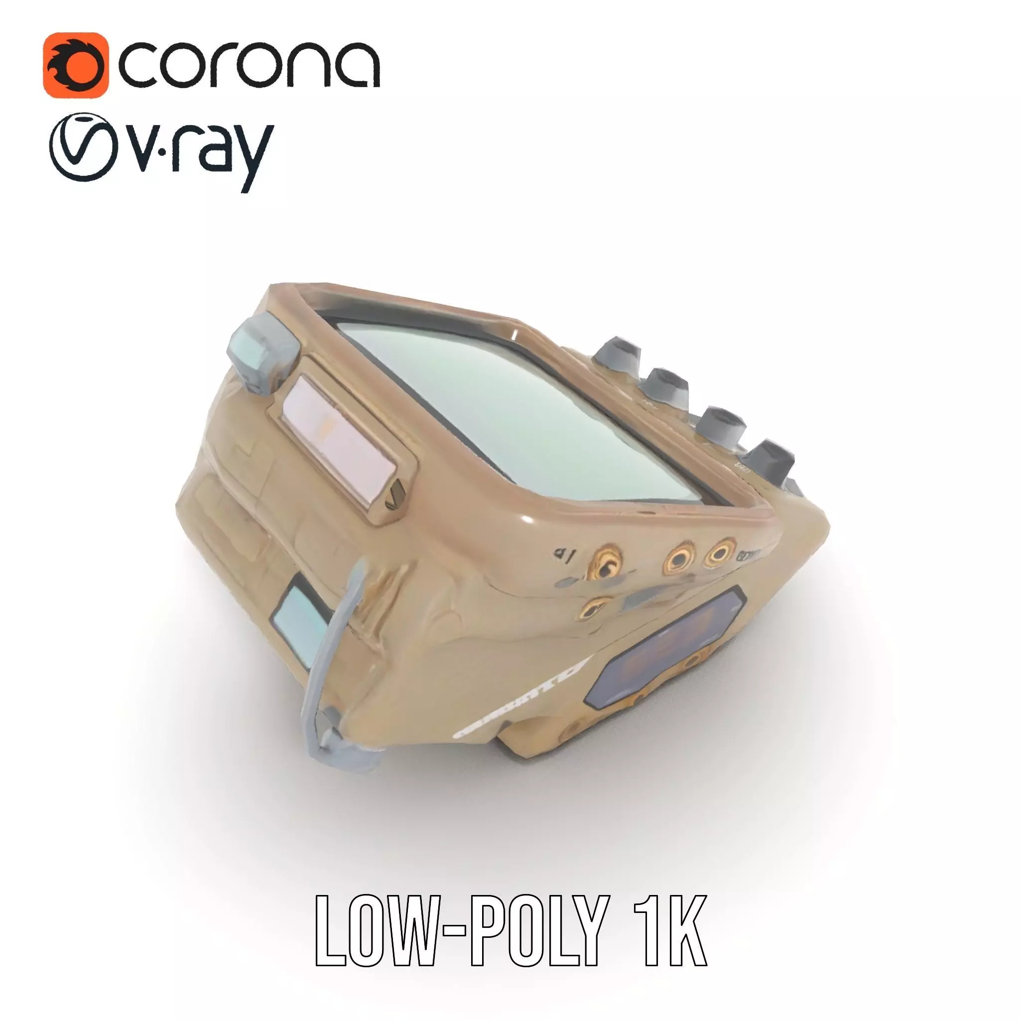 Retro Wrist Device Model Pack with Screen and Buttons Low-poly 3D model_12