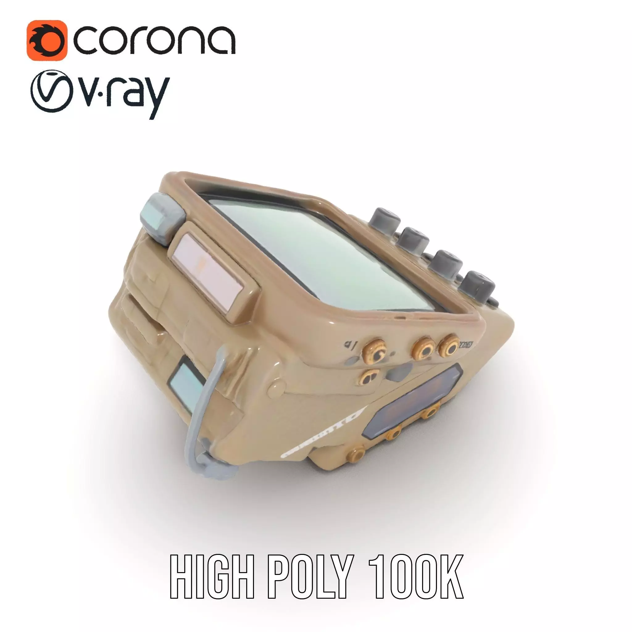 Retro Wrist Device Model Pack with Screen and Buttons Low-poly 3D model_21