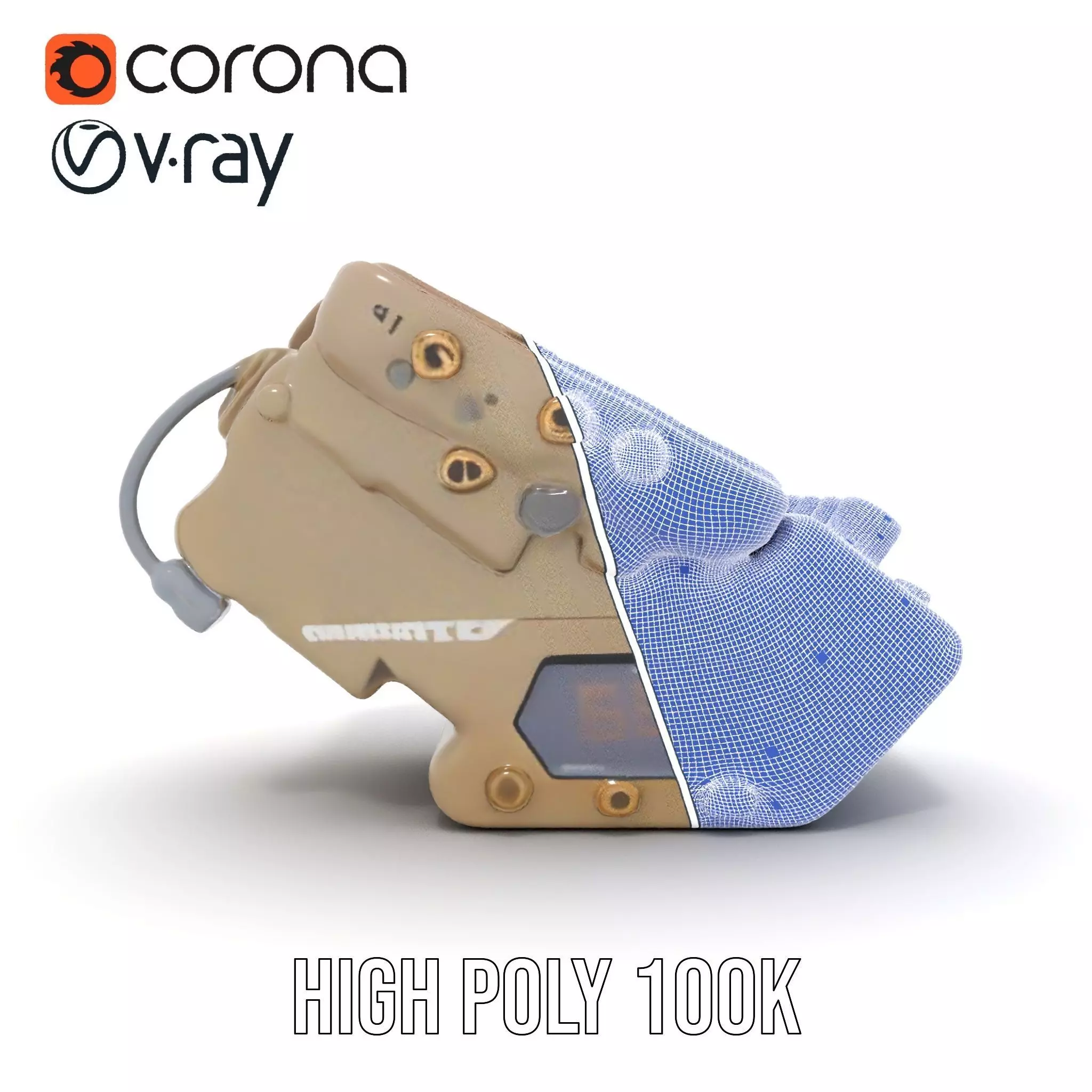 Retro Wrist Device Model Pack with Screen and Buttons Low-poly 3D model_26