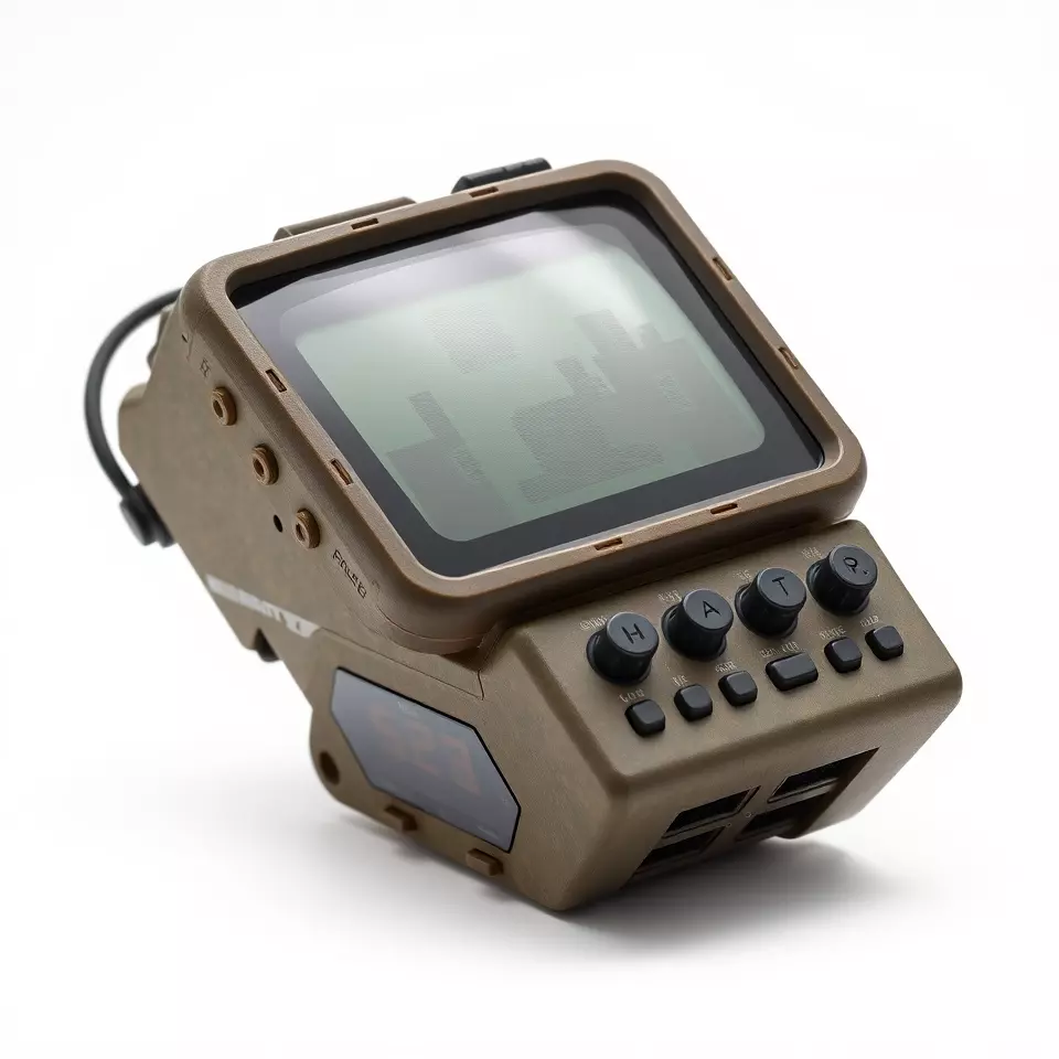 Retro Wrist Device Model Pack with Screen and Buttons Low-poly 3D model_2