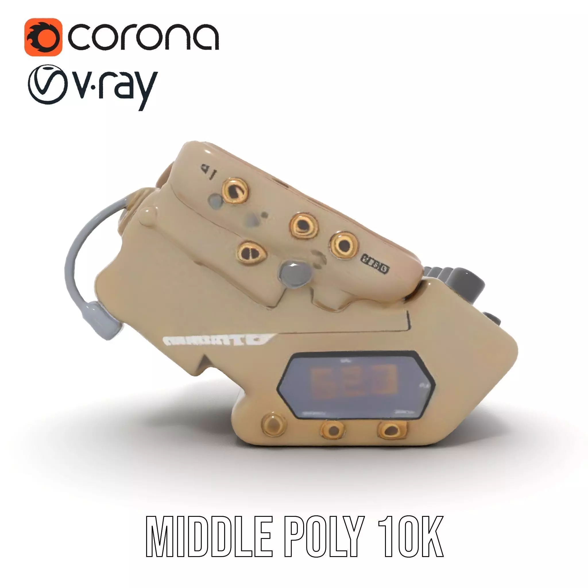 Retro Wrist Device Model Pack with Screen and Buttons Low-poly 3D model_13