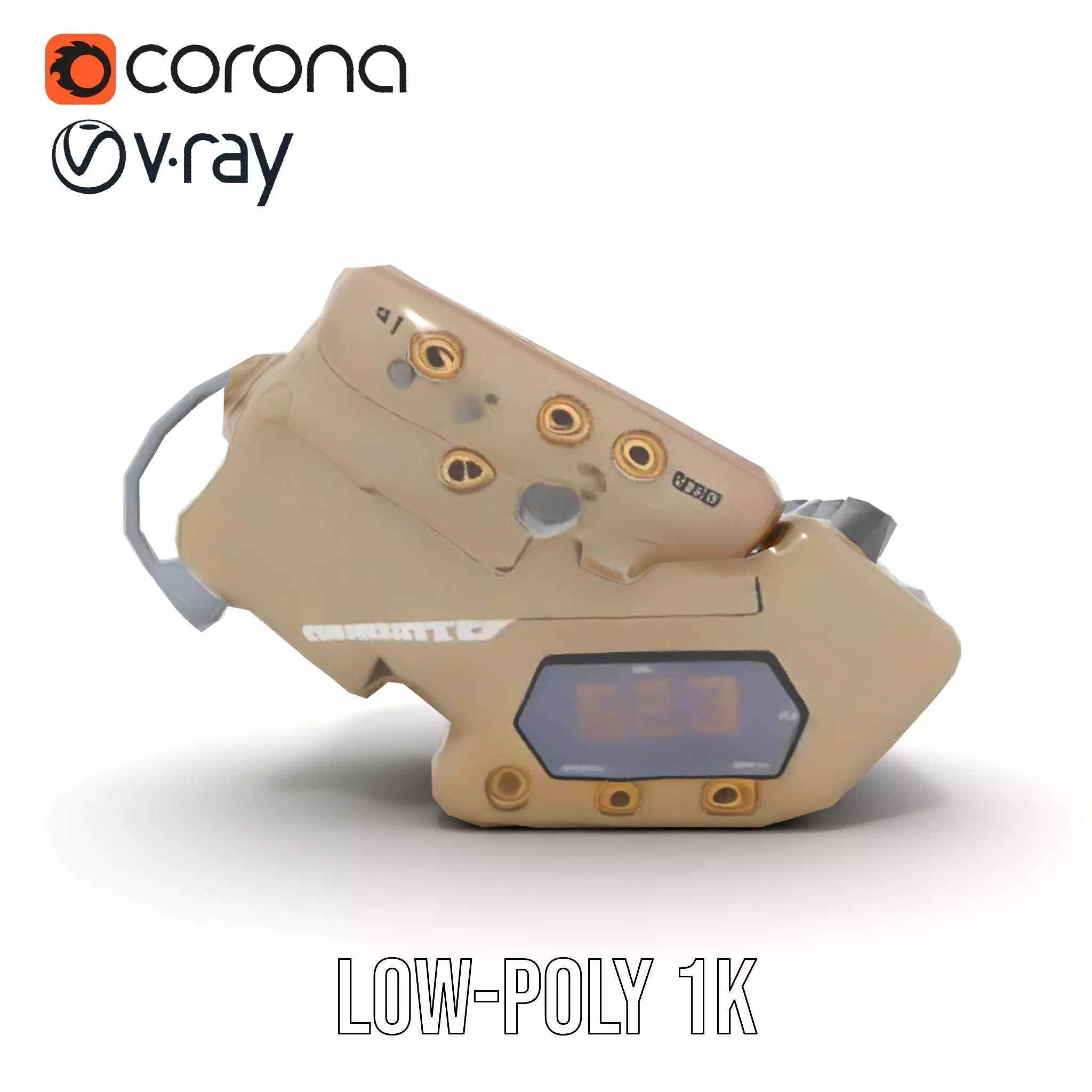 Retro Wrist Device Model Pack with Screen and Buttons Low-poly 3D model_25