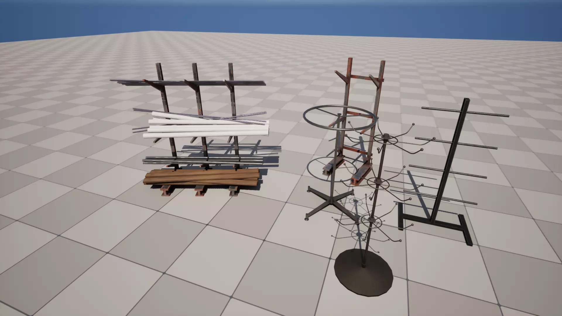 Metal Holding Stand Low-poly 3D model_1