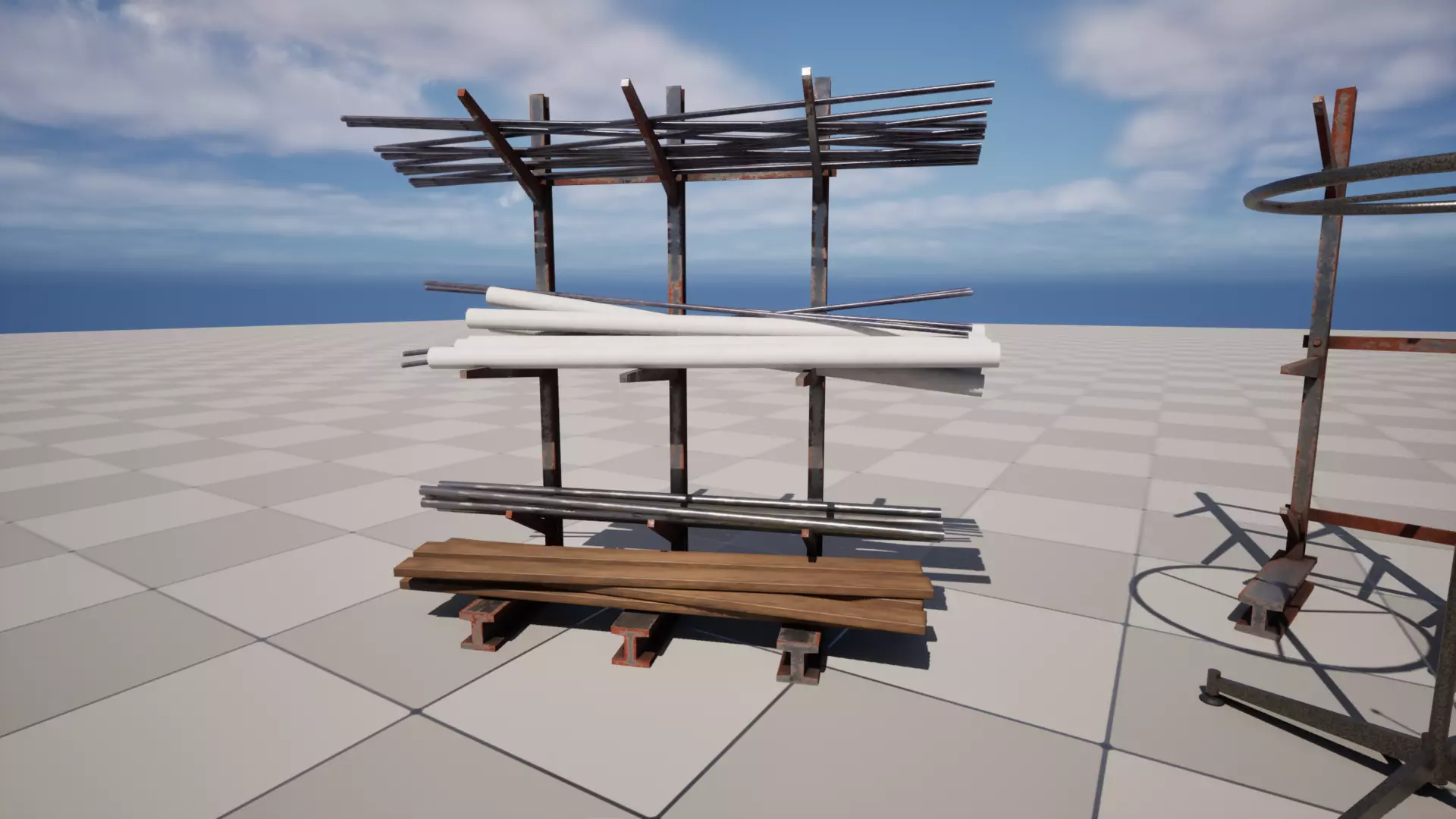 Metal Holding Stand Low-poly 3D model_2