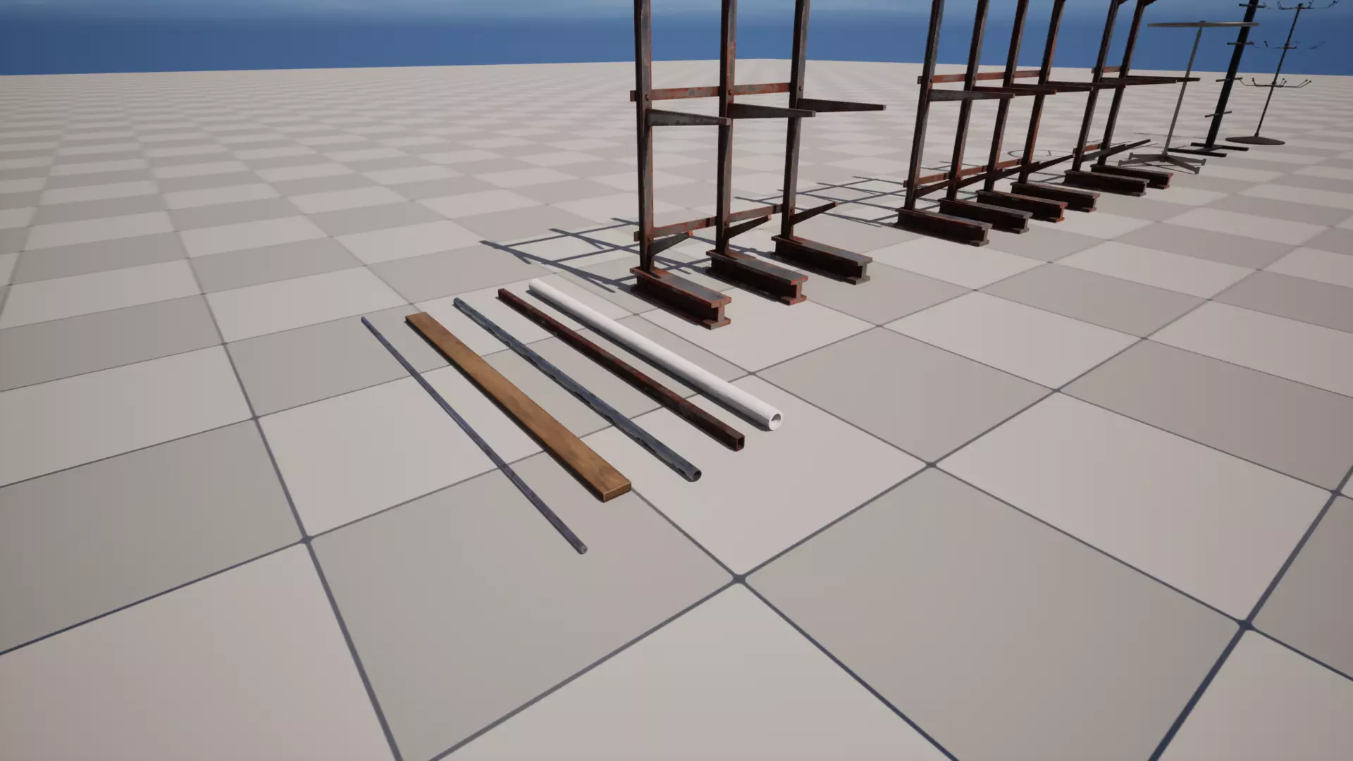 Metal Holding Stand Low-poly 3D model_5